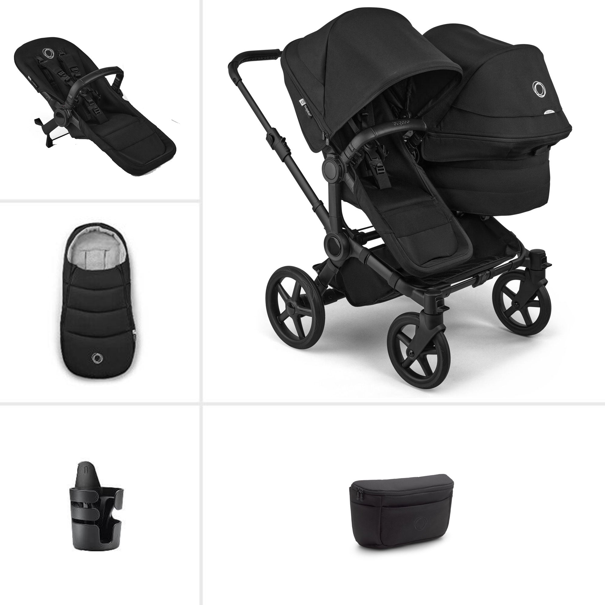 Bugaboo Donkey 6 Double Essential Bundle in Heritage Black