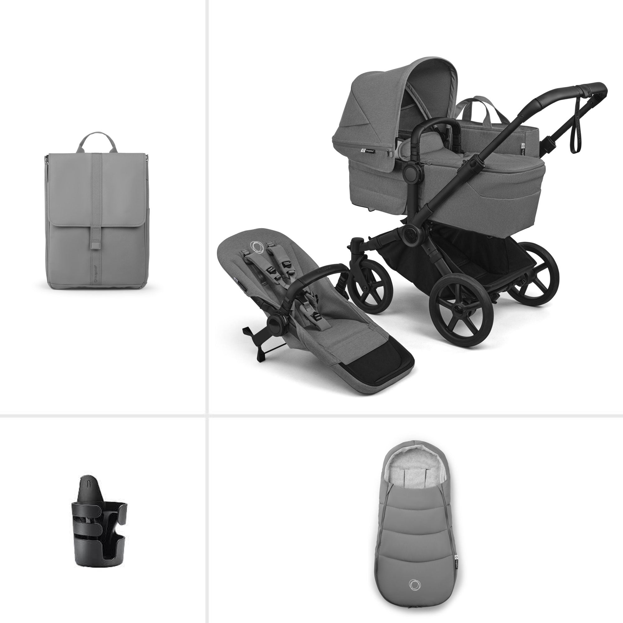 Bugaboo Donkey 6 Single Essential Bundle in Moon Grey