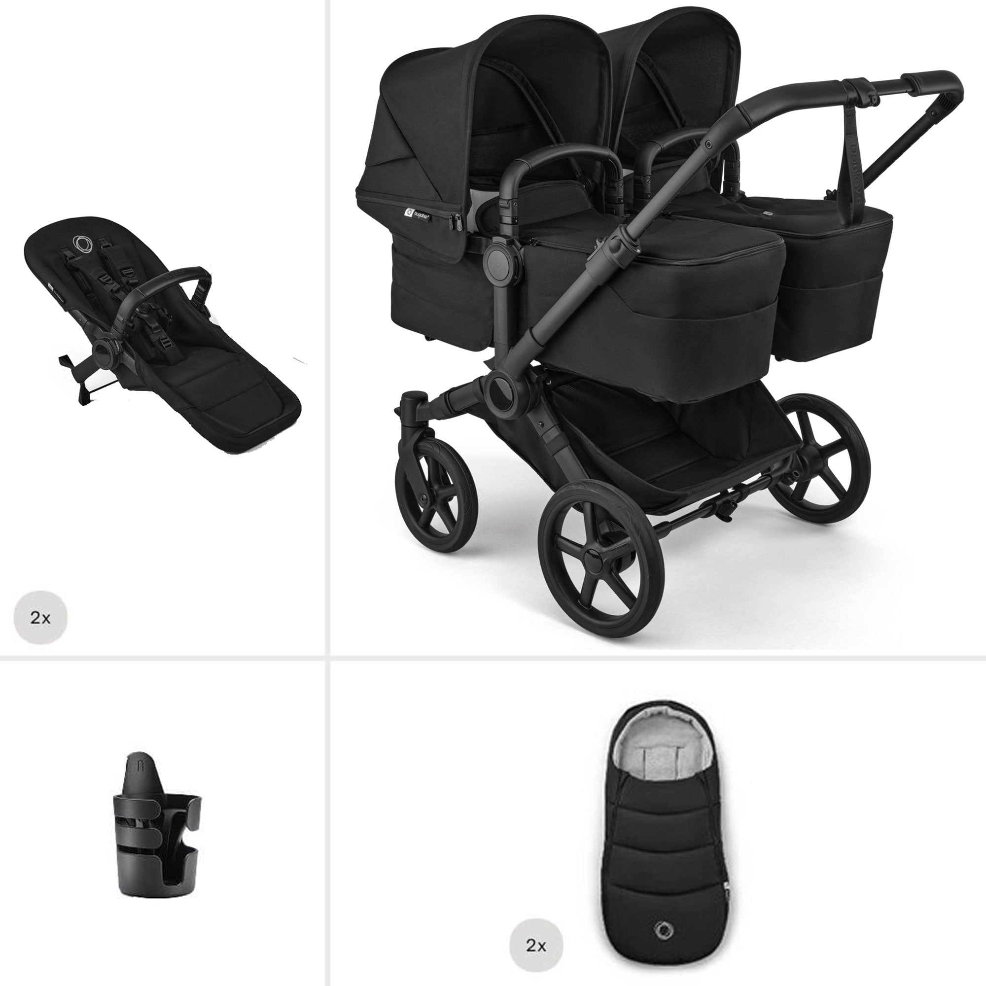 Bugaboo Donkey 6 Twin Essential Bundle in Heritage Black