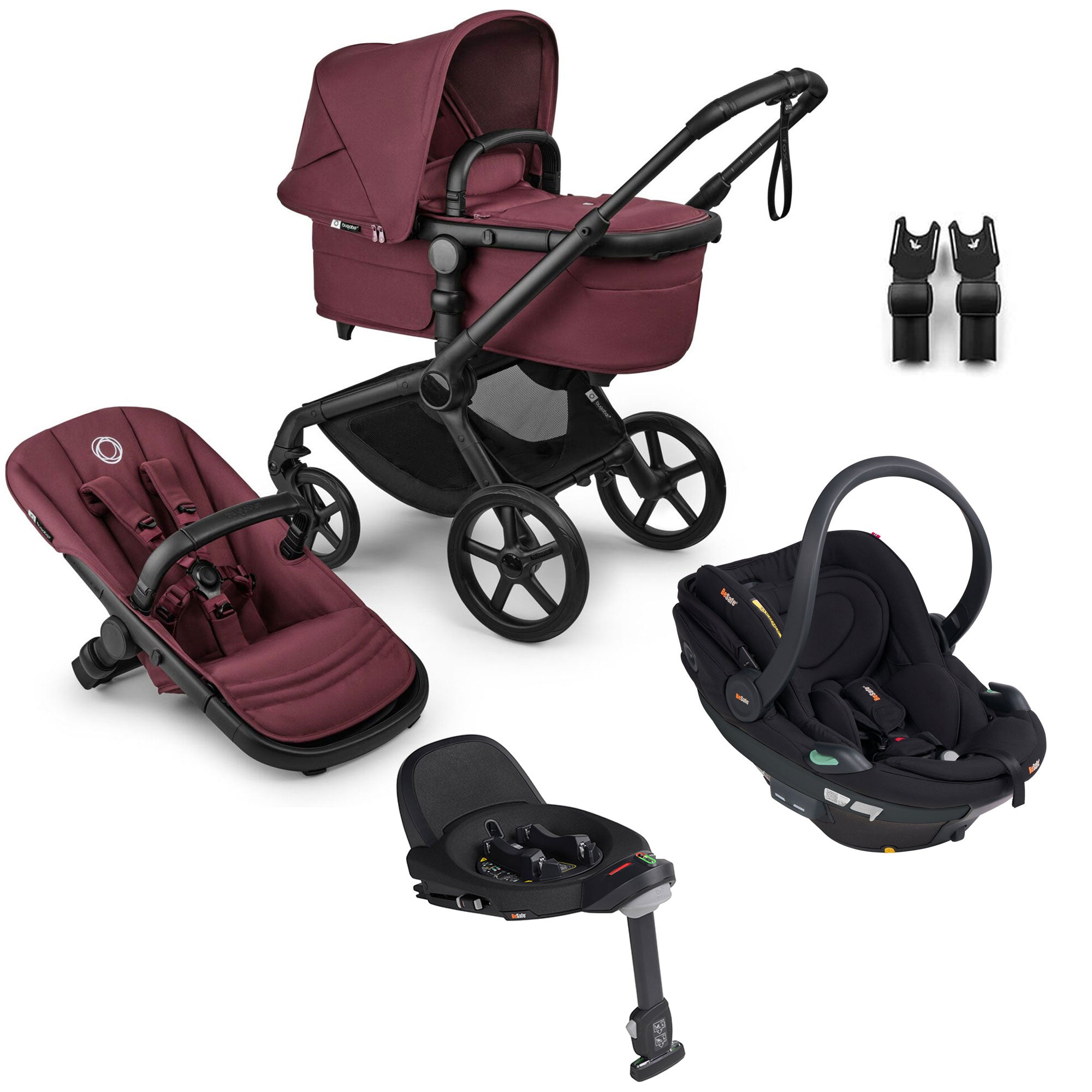 Bugaboo Fox 5 Renew BeSafe Travel System in Dark Cherry