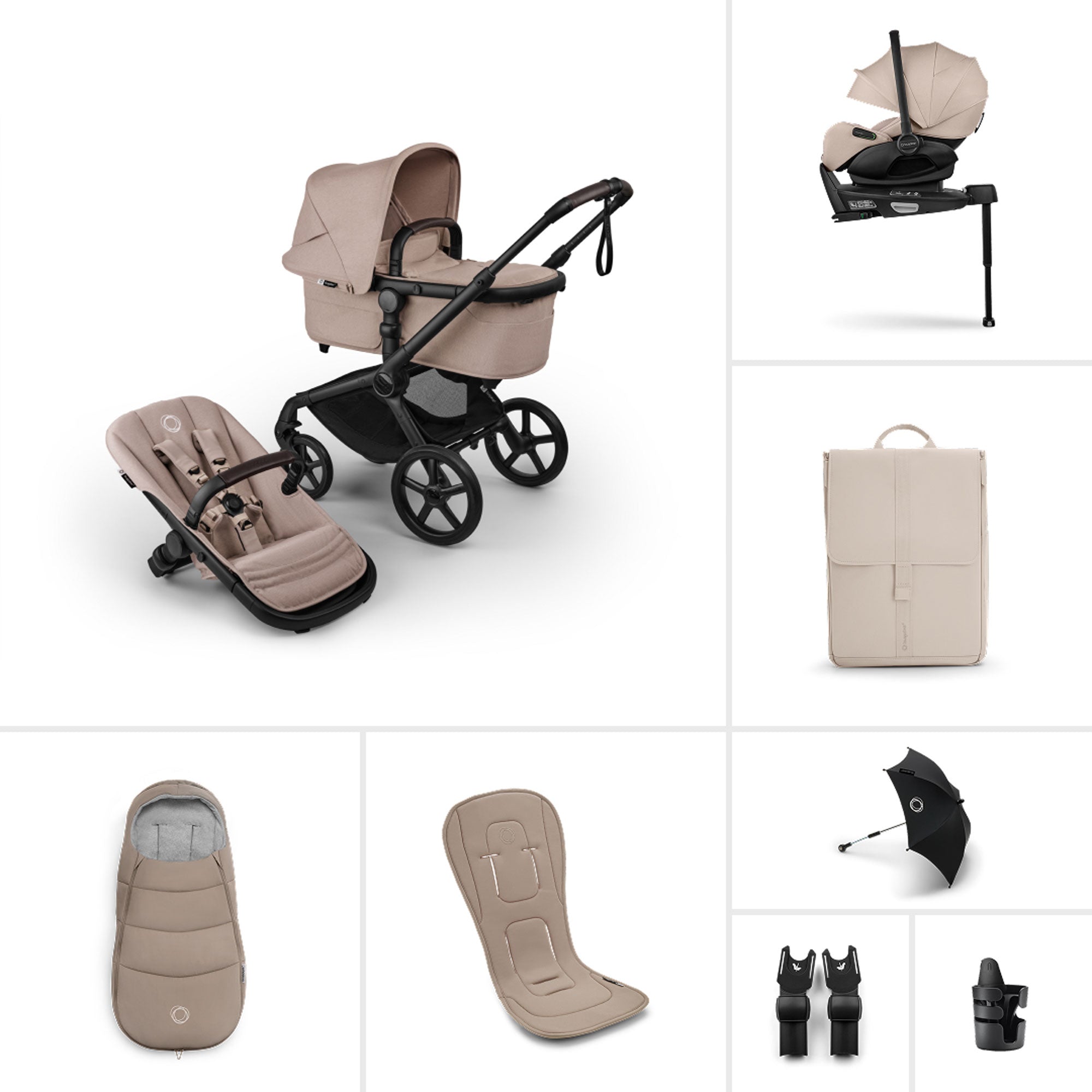 Bugaboo Fox 5 Renew Ultimate Newborn Bundle in Desert Taupe