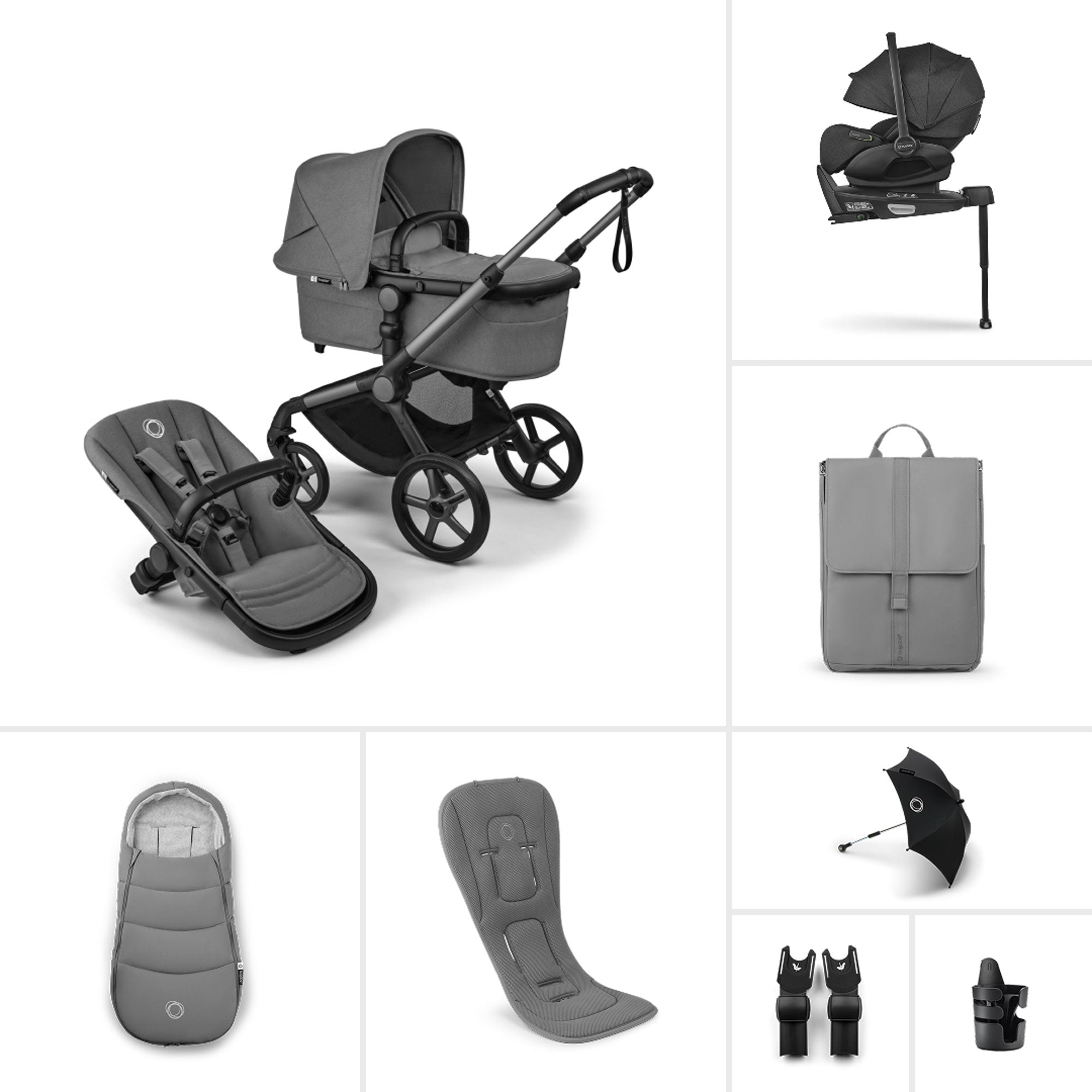 Bugaboo Fox 5 Renew Ultimate Newborn Bundle in Moon Grey