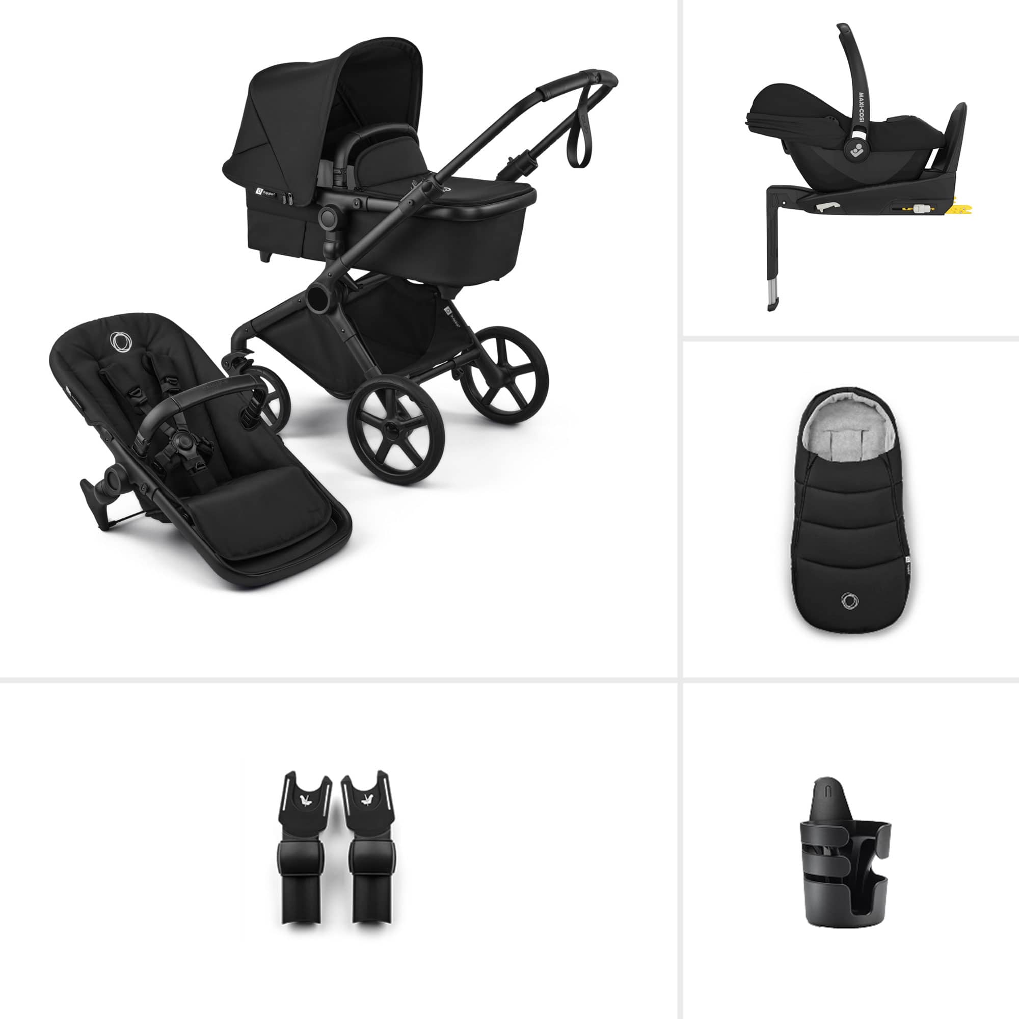 Bugaboo Cub Maxi-Cosi Ultimate Newborn Bundle in Heritage Black Travel Systems
