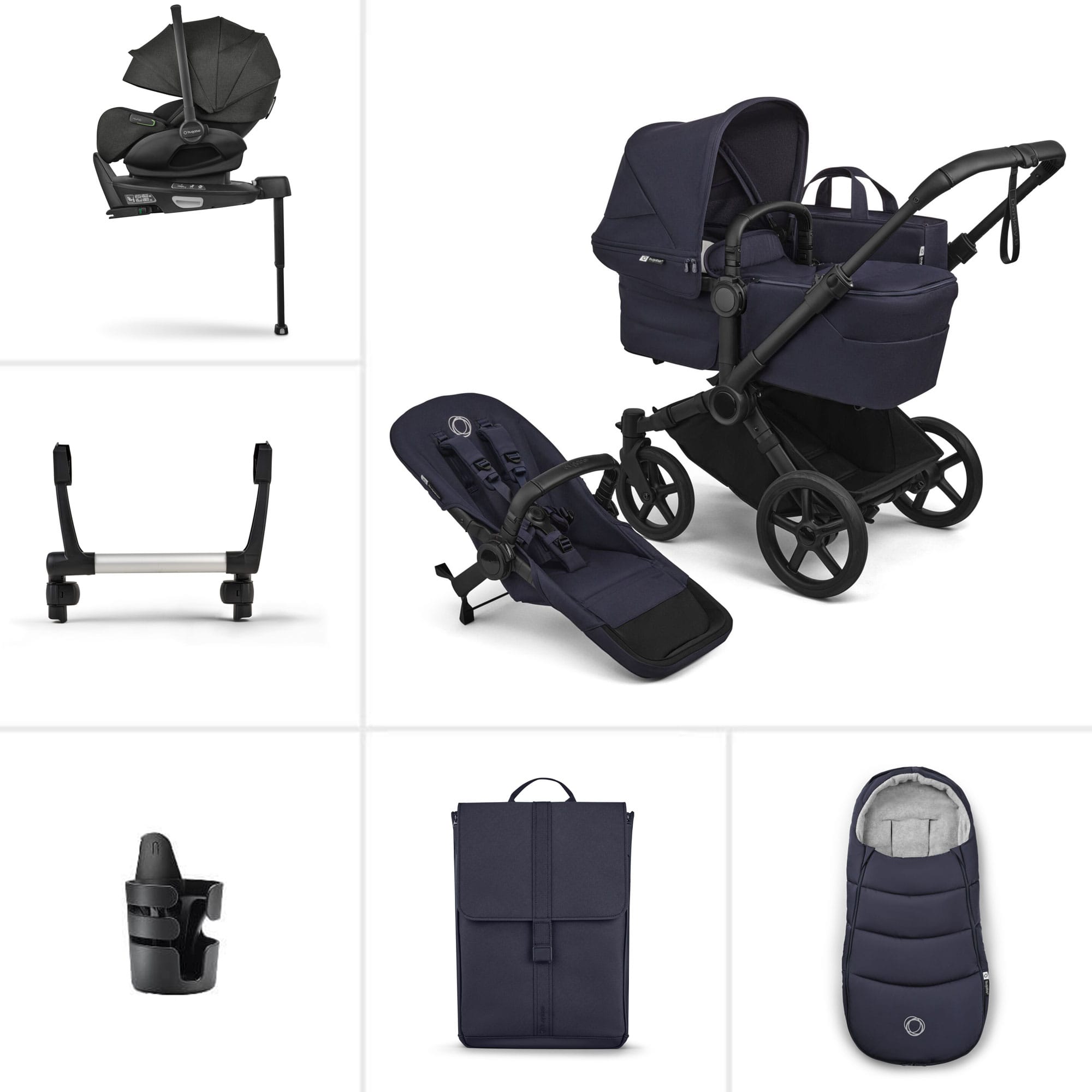Bugaboo Donkey 6 Single Ultimate Newborn Bundle in Deep Indigo Travel Systems 21660-DEE-ING 8717447500025
