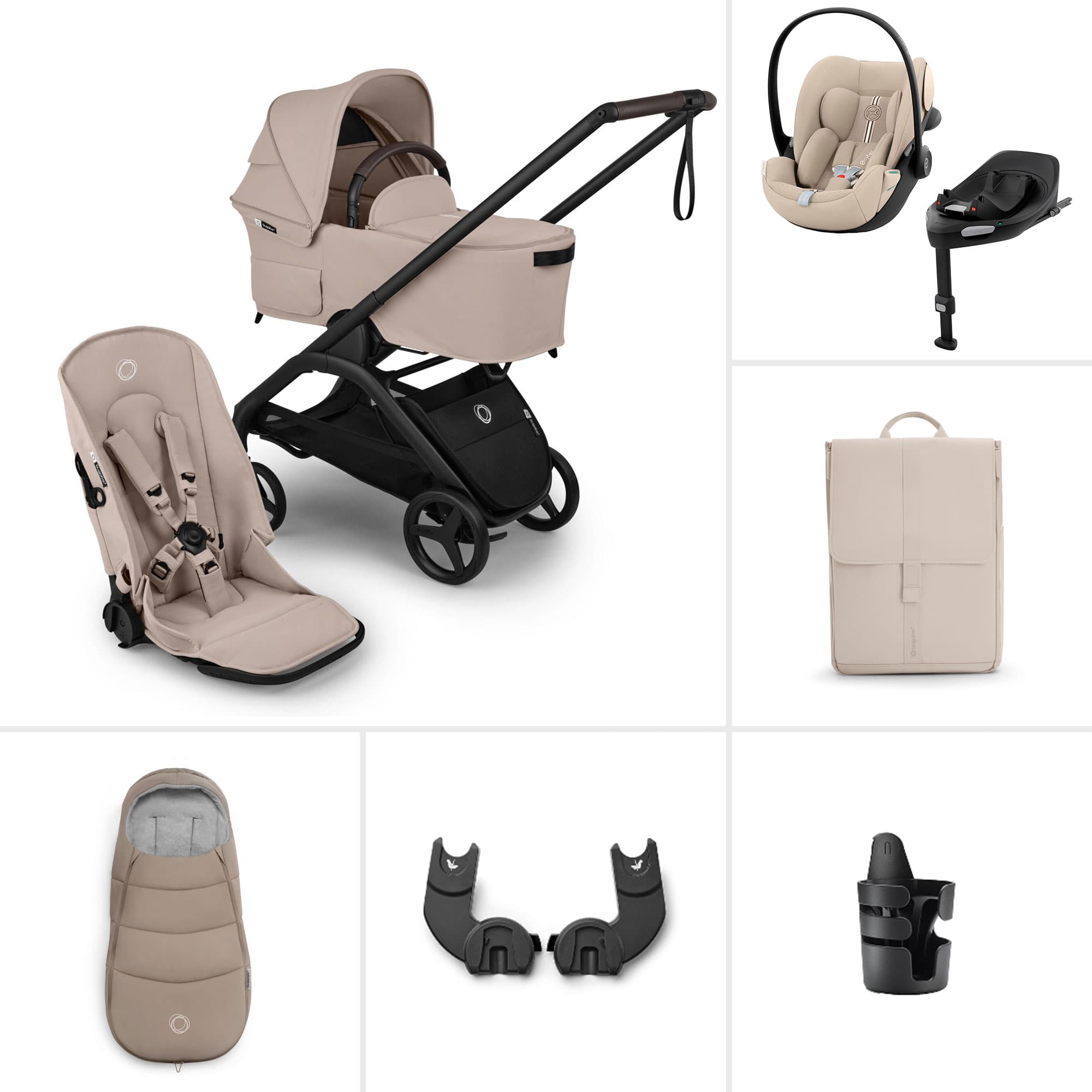 Bugaboo Dragonfly Plus Ultimate Cybex Travel System in Desert Taupe Travel Systems BUG-DFLY-PLUS-TPE-4 8717447495475