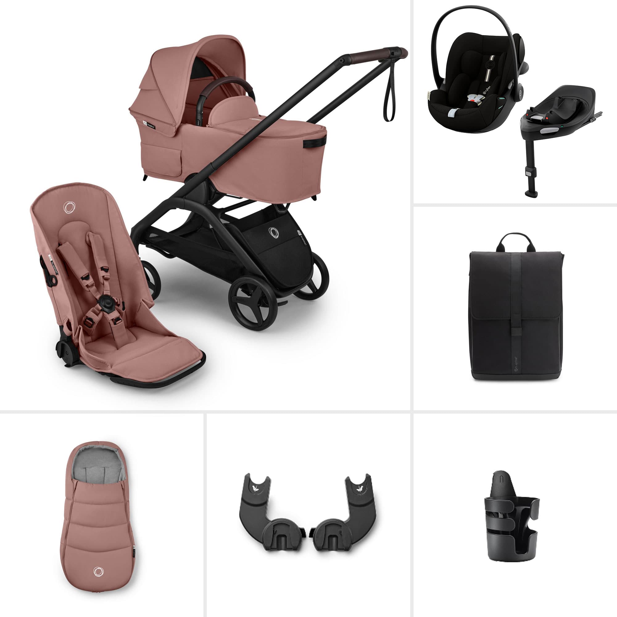 Bugaboo Dragonfly Plus Ultimate Cybex Travel System in Dusty Pink Travel Systems BUG-DFLY-PLUS-PNK-4 8717447521488