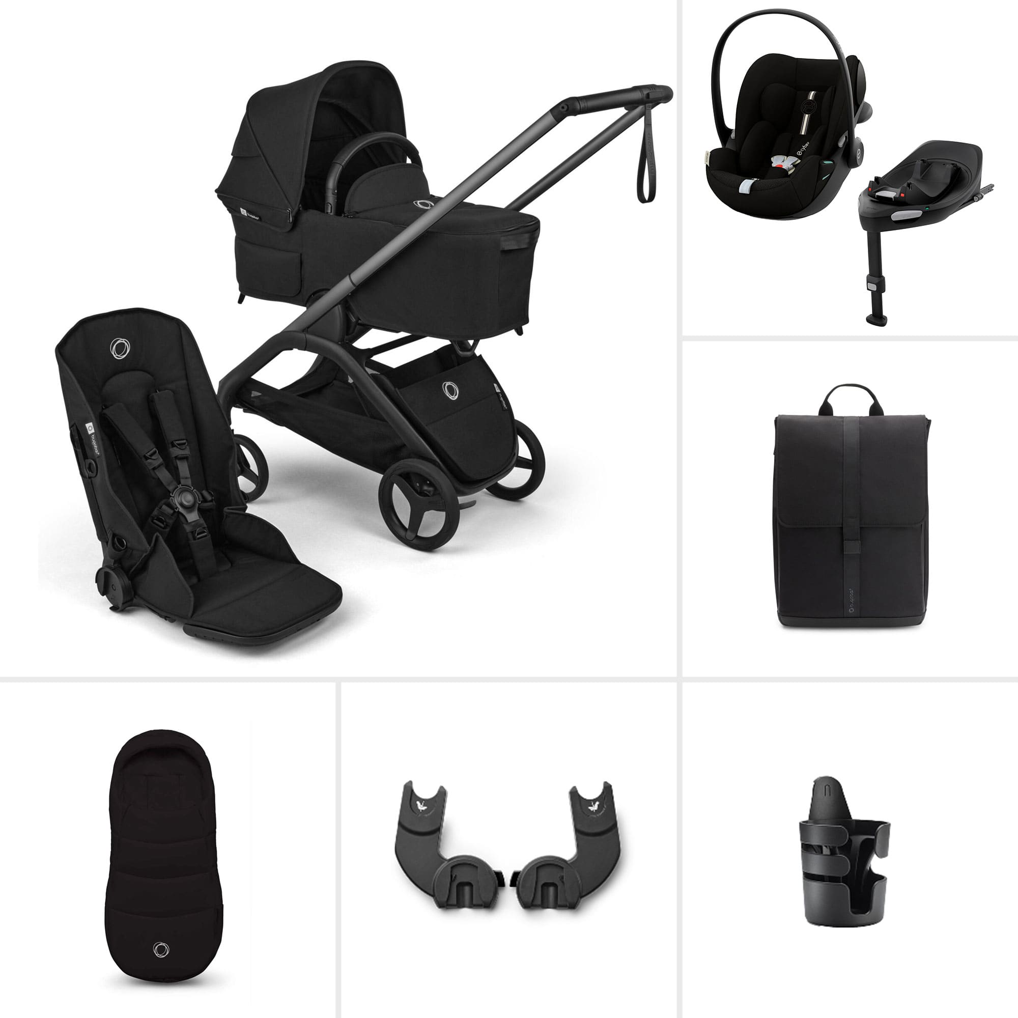 Bugaboo Dragonfly Plus Ultimate Cybex Travel System in Heritage Black Travel Systems BUG-DFLY-PLUS-BLK-4 8717447399094