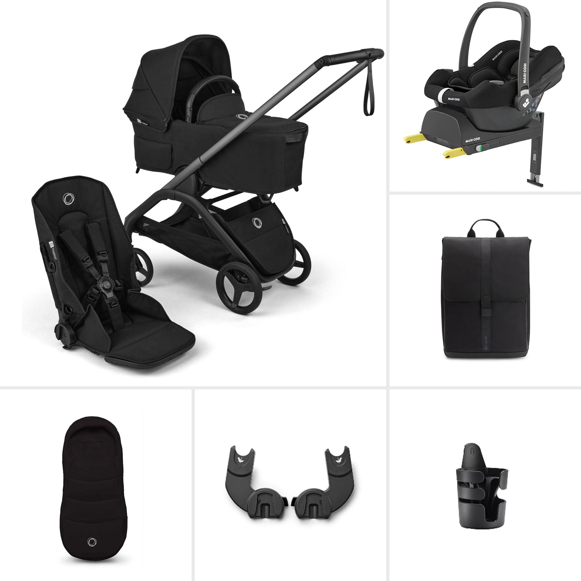 Bugaboo Dragonfly Plus Ultimate Maxi-Cosi Travel System in Heritage Black Travel Systems BUG-DFLY-PLUS-BLK-1 8717447399094