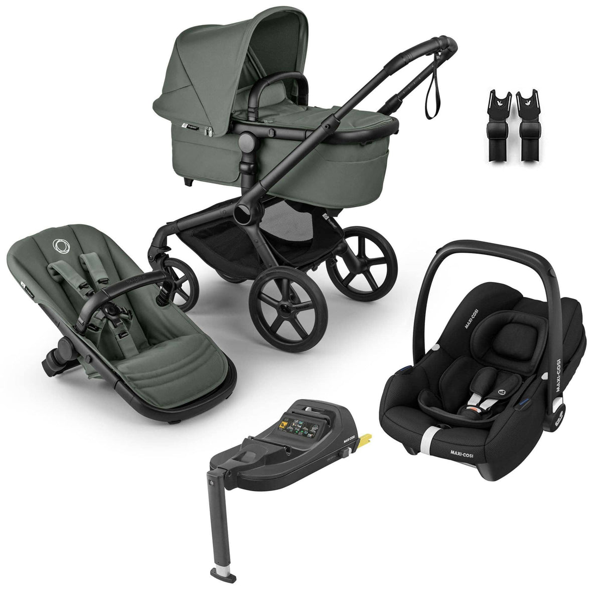Bugaboo Fox 5 Renew Maxi-Cosi Travel System in Forest Green Travel Systems 20518-TS-CAB-GRN 8717447622239