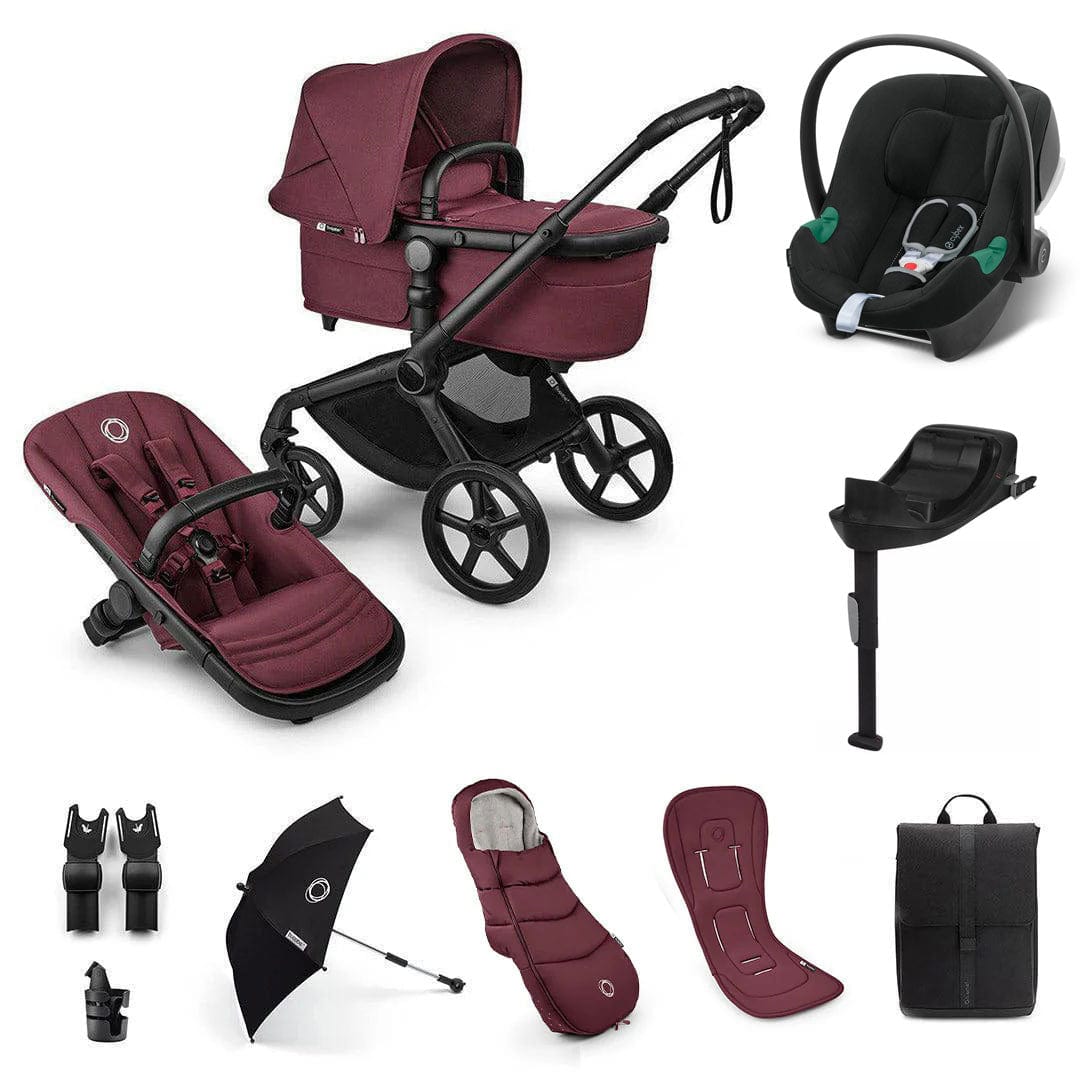 bugaboo fox 5 with cybex car seat Bugaboo Fox 5 Renew Ultimate Cybex Bundle in Dark Cherry