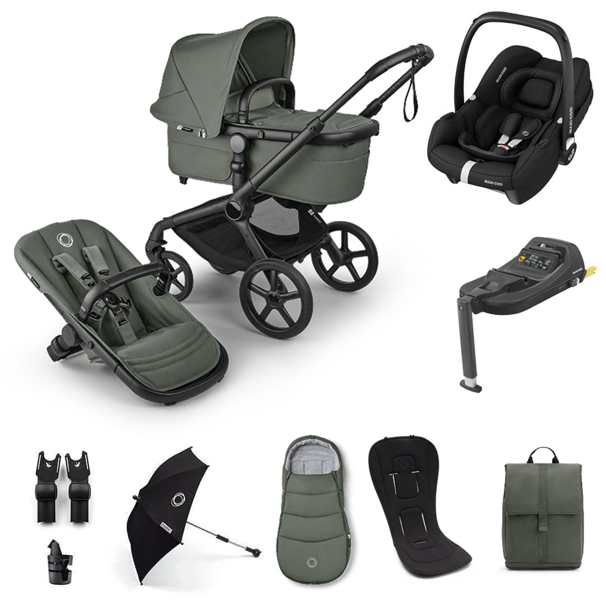 Bugaboo Fox 5 Renew Ultimate Maxi-Cosi Bundle in Forest Green Travel Systems 20510-ULT-CAB-GRN 8717447622239