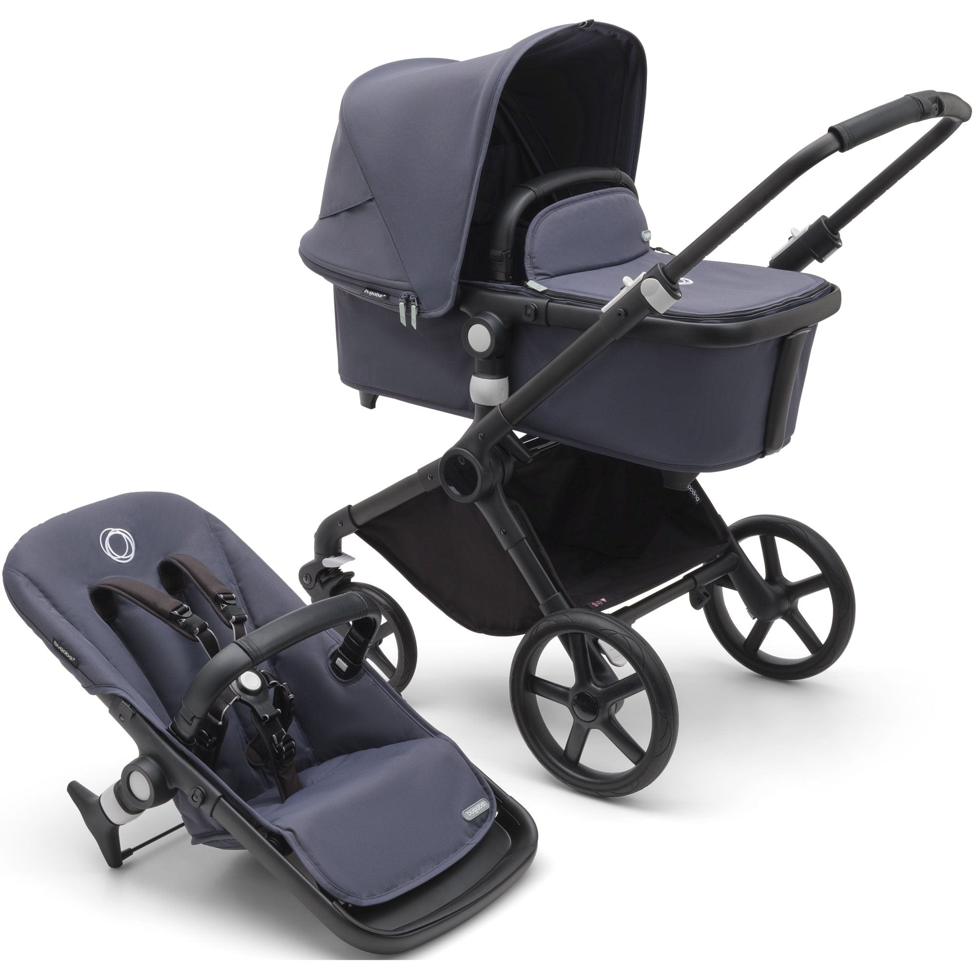Bugaboo Fox Cub BeSafe Travel System in Black/Stormy Blue Travel Systems 19995-FXCB-BEY 8717447434542