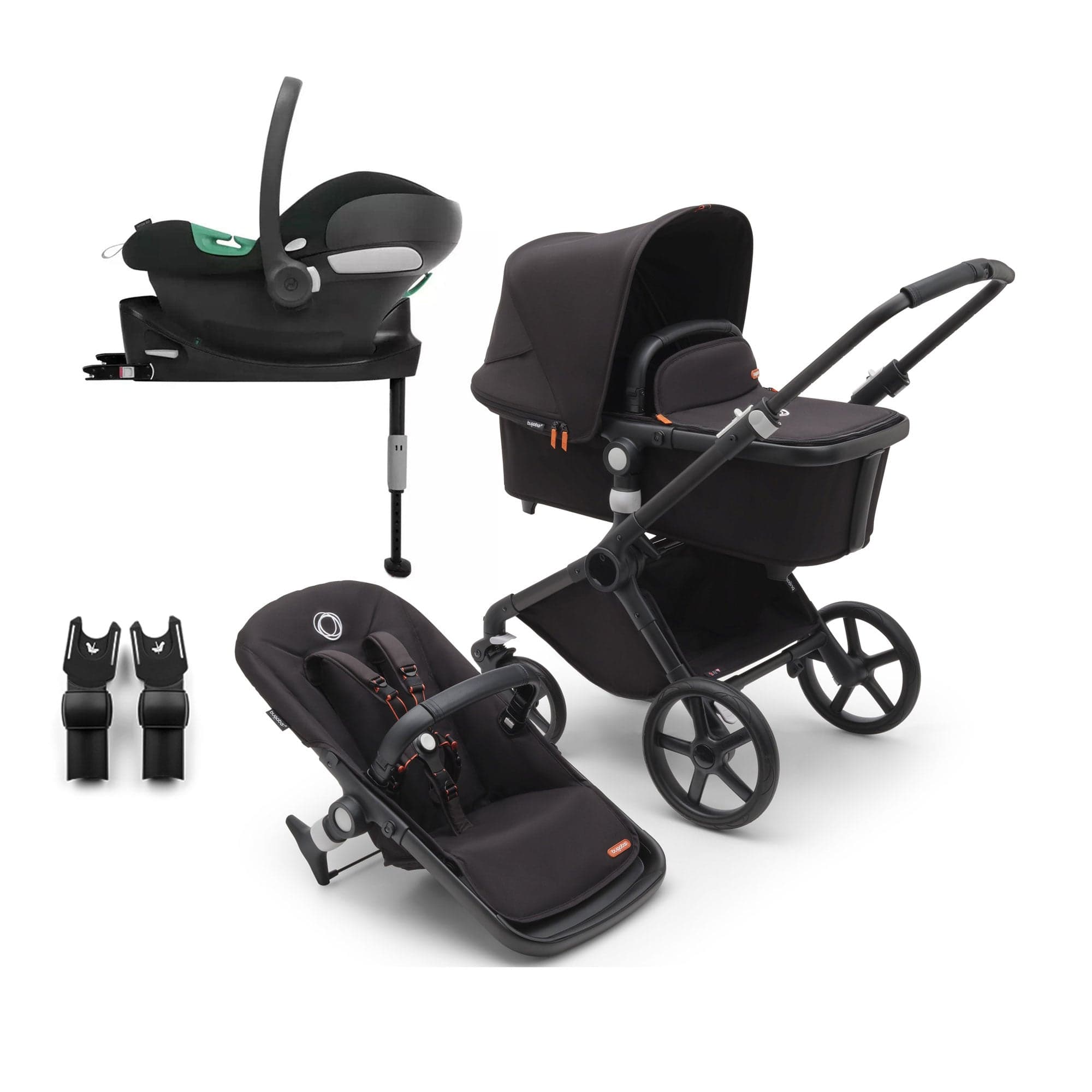 Bugaboo Fox Cub Cybex Travel System in Black/Midnight Black Travel Systems