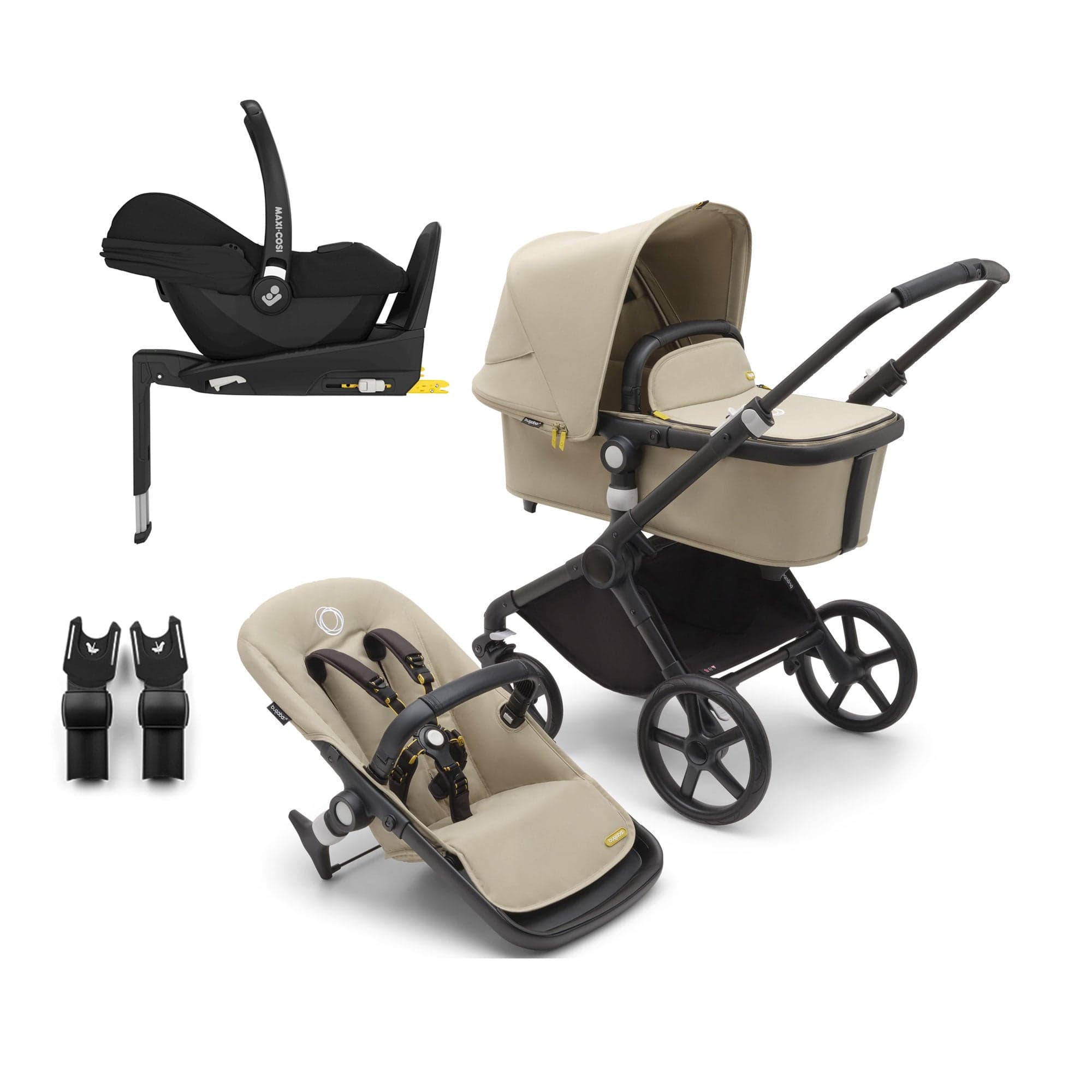 Bugaboo Fox Cub Maxi-Cosi Travel System in Black/Desert Beige Travel Systems 19968-FXCB-CAB 8717447251545