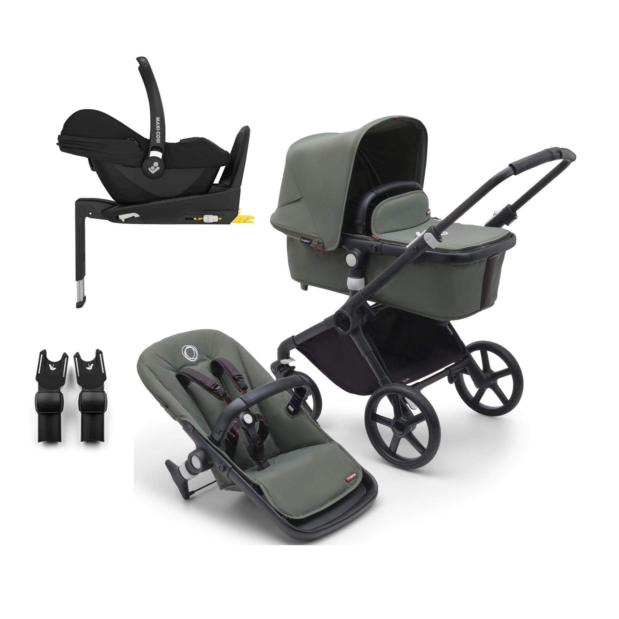 Bugaboo Fox Cub Maxi-Cosi Travel System in Black/Forest Green Travel Systems 19974-FXCB-CAB 8717447406891