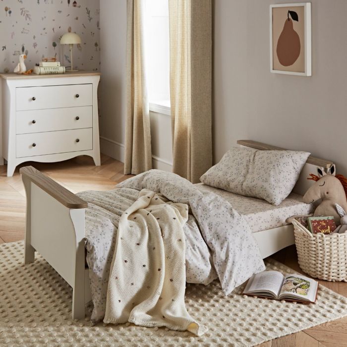 CuddleCo Clara Toddler Bed in White/Ash