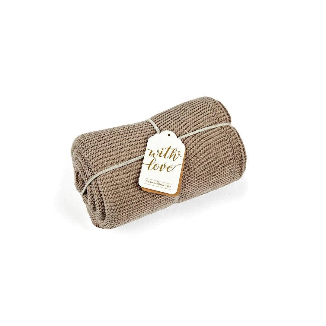 Little Green Sheep Organic Cellular Blanket in Truffle Cot & Cot Bed Blankets BD026G 5060730245312