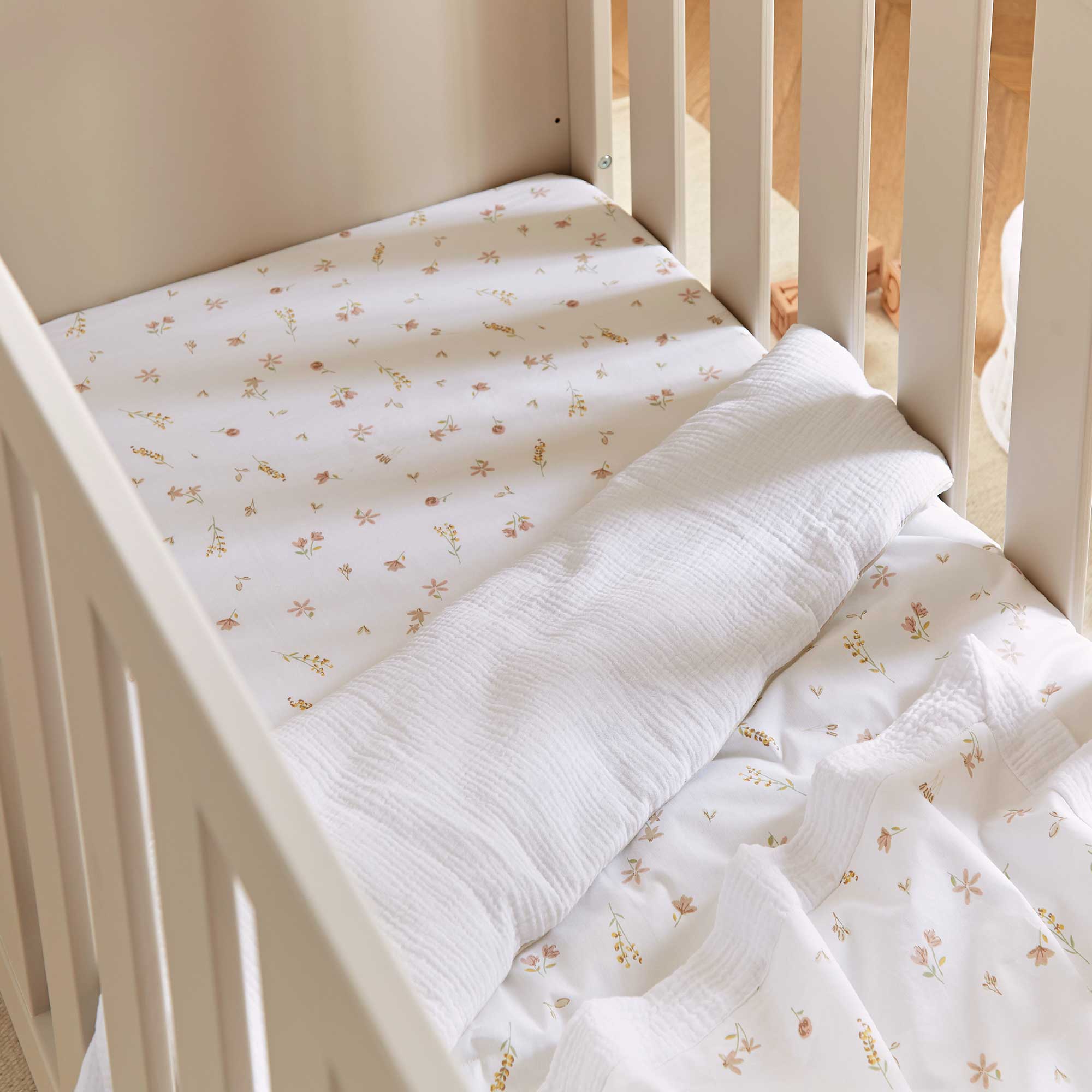 CuddleCo 4pc Cot Bed Bedding Set in Cashmere Meadow nursery bedding sets BED/CUD/154480