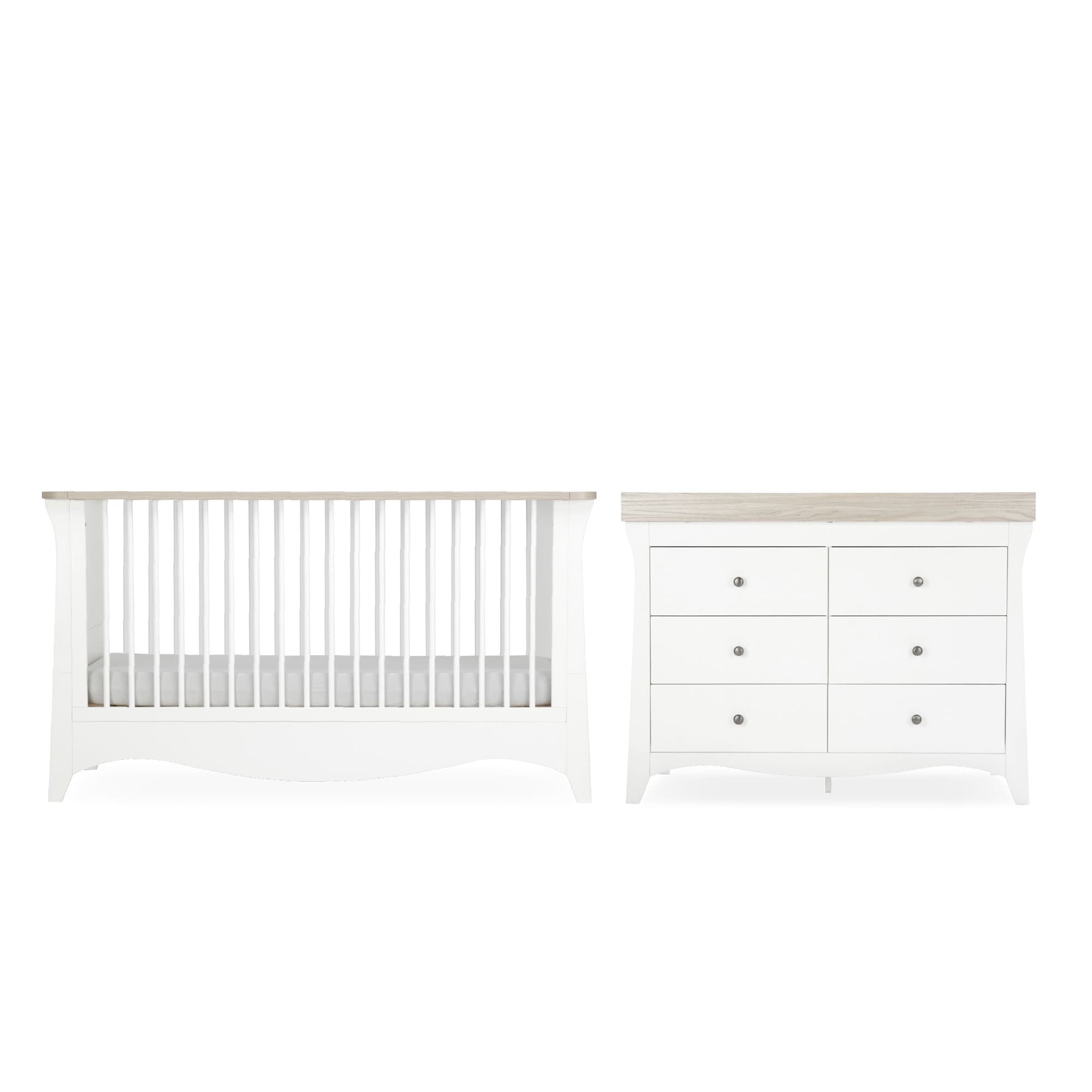 CuddleCo Clara 2 Piece Luxe Nursery Room Set in White/Ash Nursery Room Sets FRN/CUD/156101 5060971156101