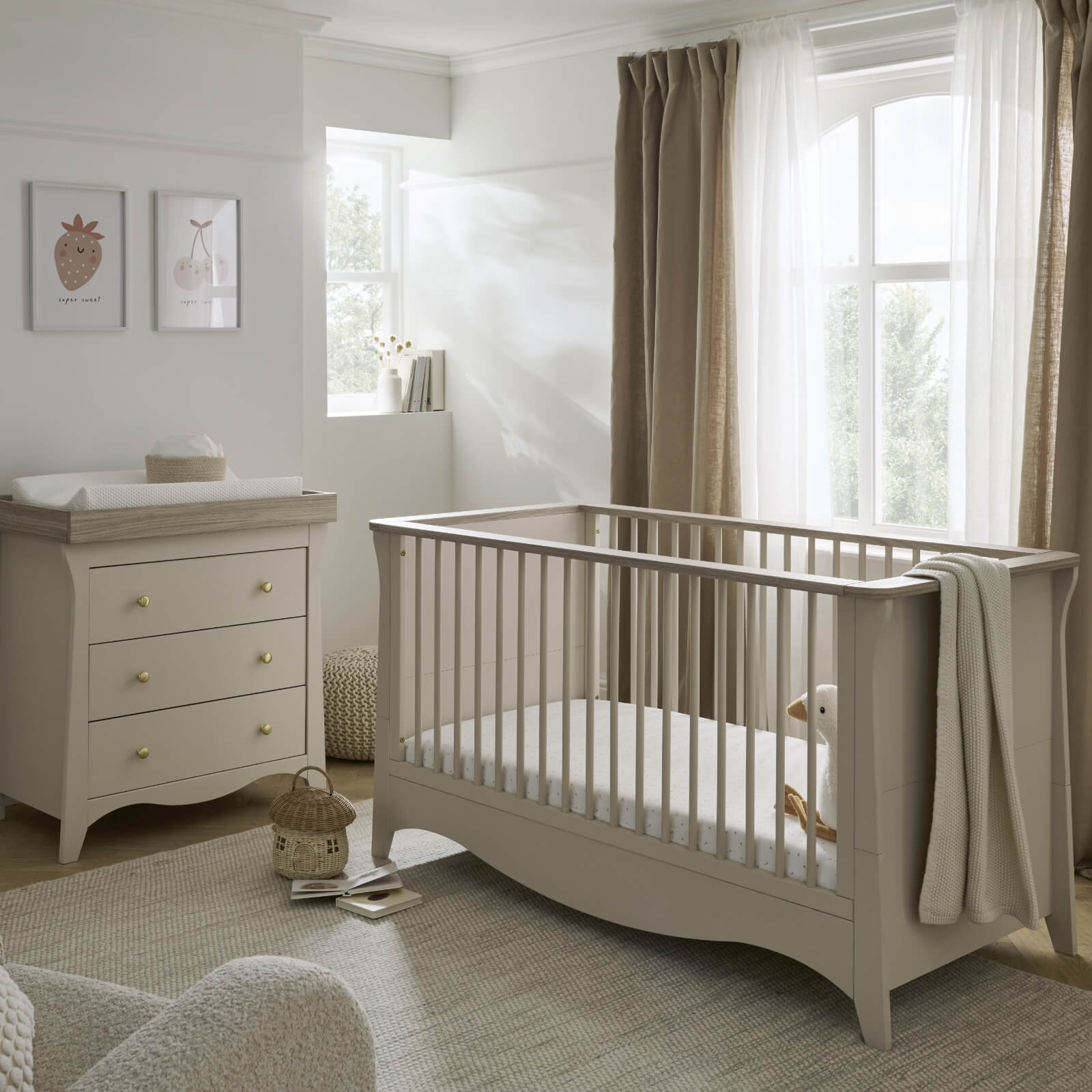 CuddleCo Clara 2 Piece Nursery Room Set in Cashmere Nursery Room Sets