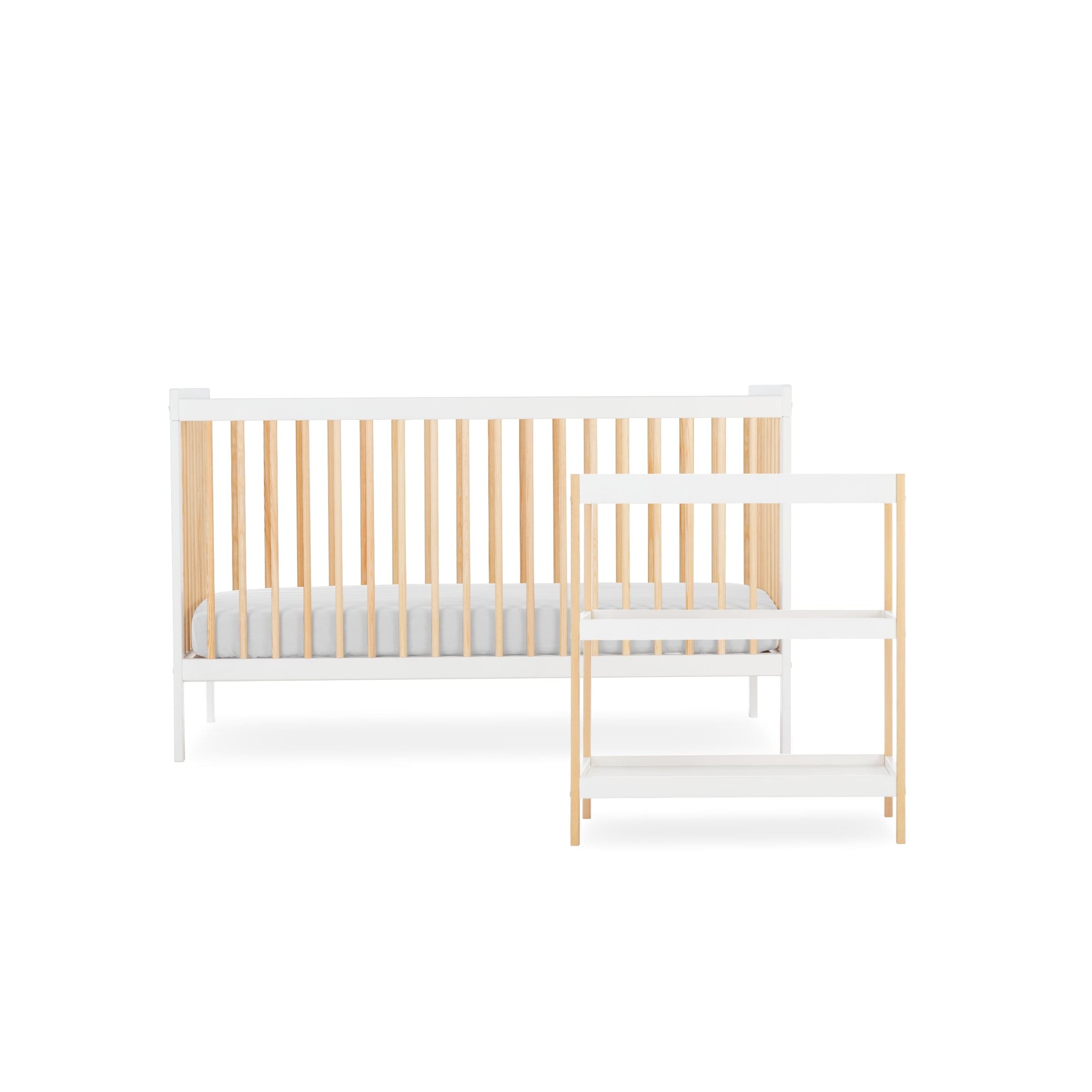 CuddleCo Nola 2 Piece Room Set in White & Natural Nursery Room Sets