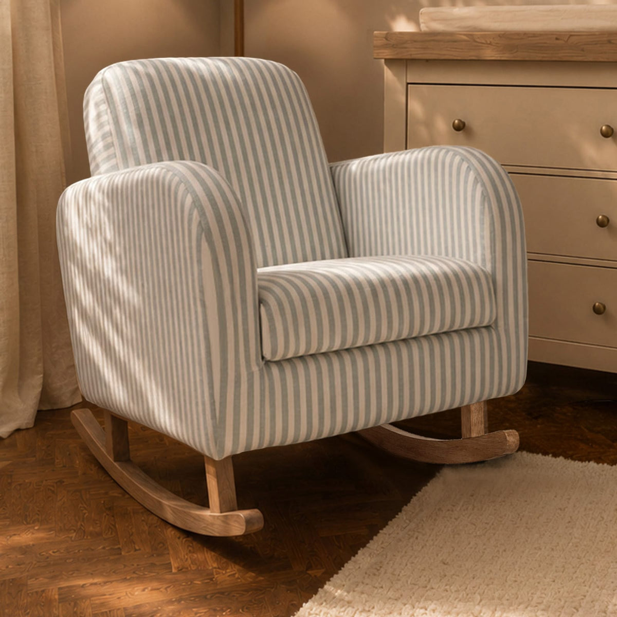 CuddleCo Etta Nursing Chair in Sea Salt Stripe Nursing Chairs