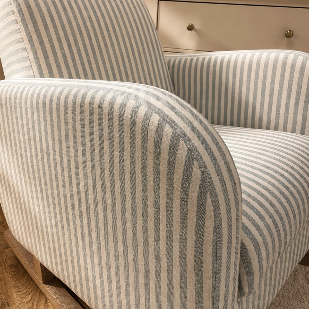 CuddleCo Etta Nursing Chair in Sea Salt Stripe Nursing Chairs