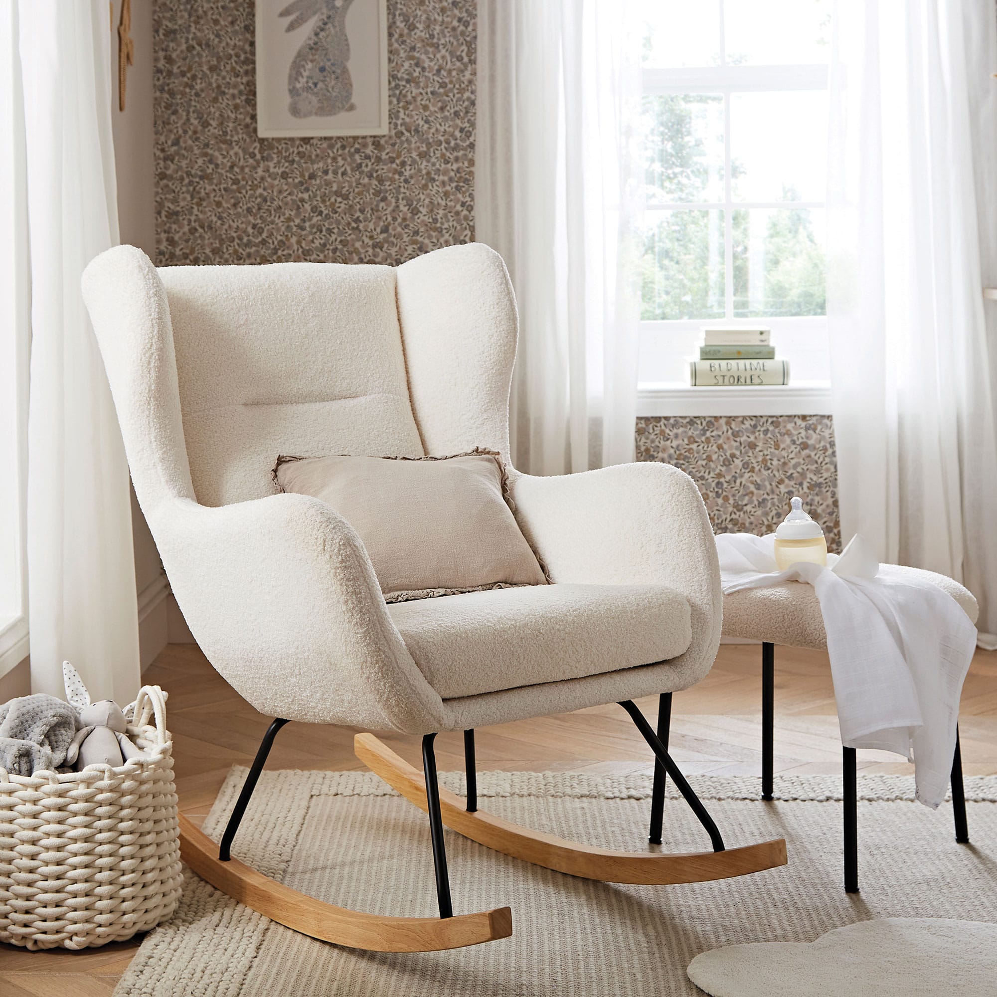 CuddleCo Marley Nursing Chair & Stool in Teddy Off White Nursing Chairs FRN/CUD/153476 5060971153476