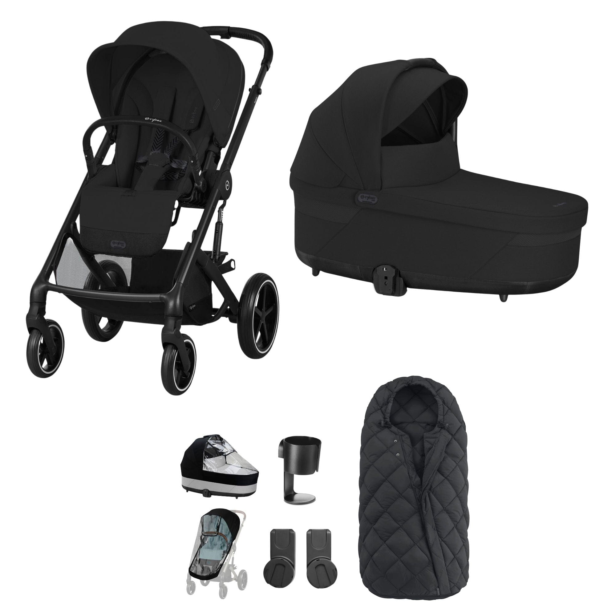 Cybex Balios S Lux Essential Bundle in Black/Moon Black Baby Prams 12743-BLK-MOO-BLK 4063846317806