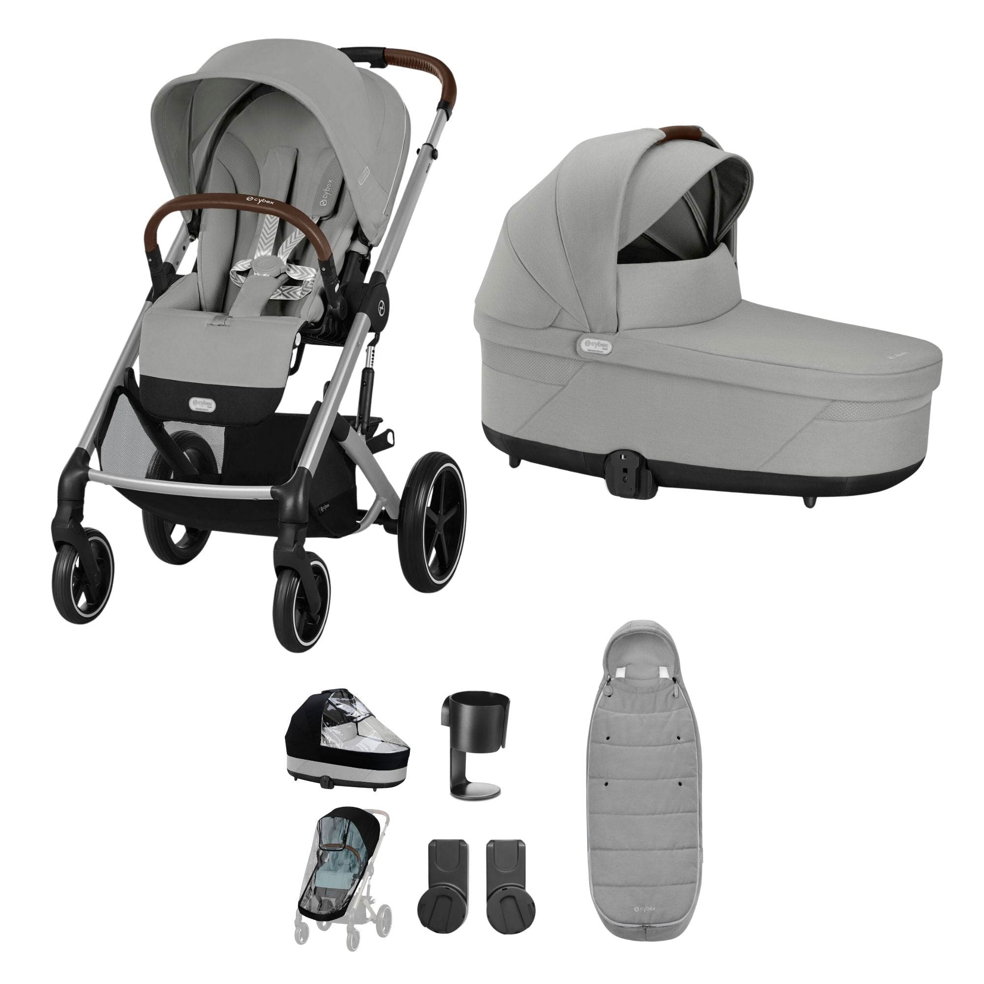 Cybex Balios S Lux Essential Bundle in Silver/Stone Grey Baby Prams 14654-SLV-LAV-GRY 4063846317967