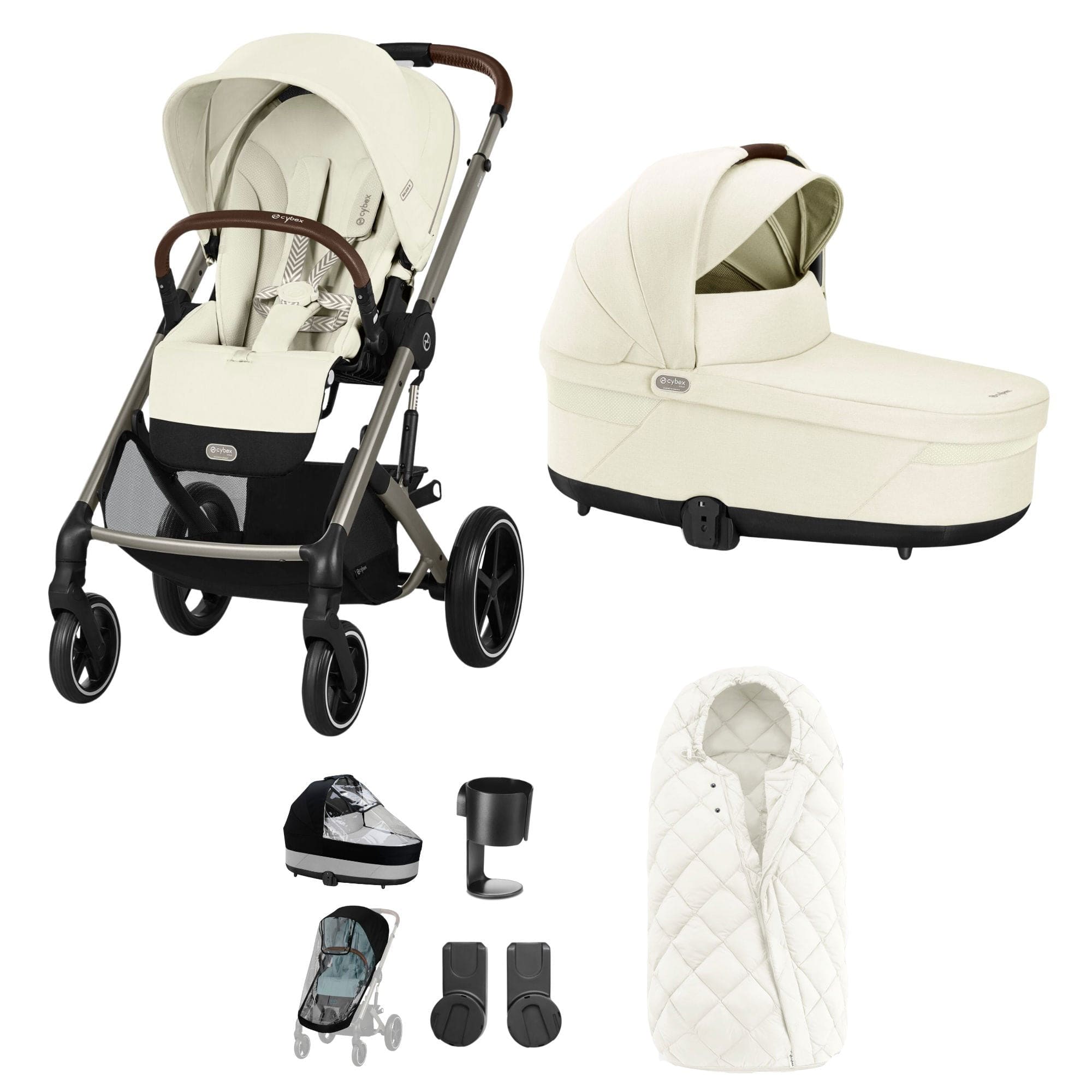 Cybex Balios S Lux Essential Bundle in Taupe/Seashell Beige Baby Prams 12752-TPE-SEA-BEI 4063846318124