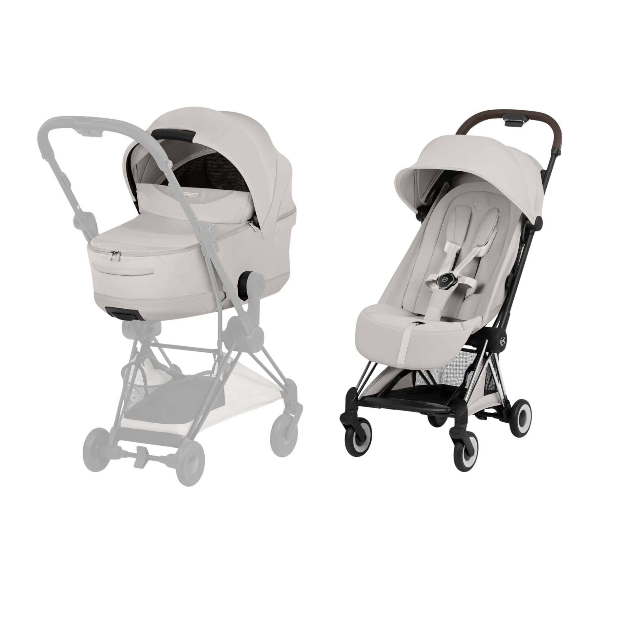 Cybex Coya Pushchair Set - Style Collection in Chrome Brown/City Grey Baby Prams 21979-CB-CIT-GRY 4063846561650