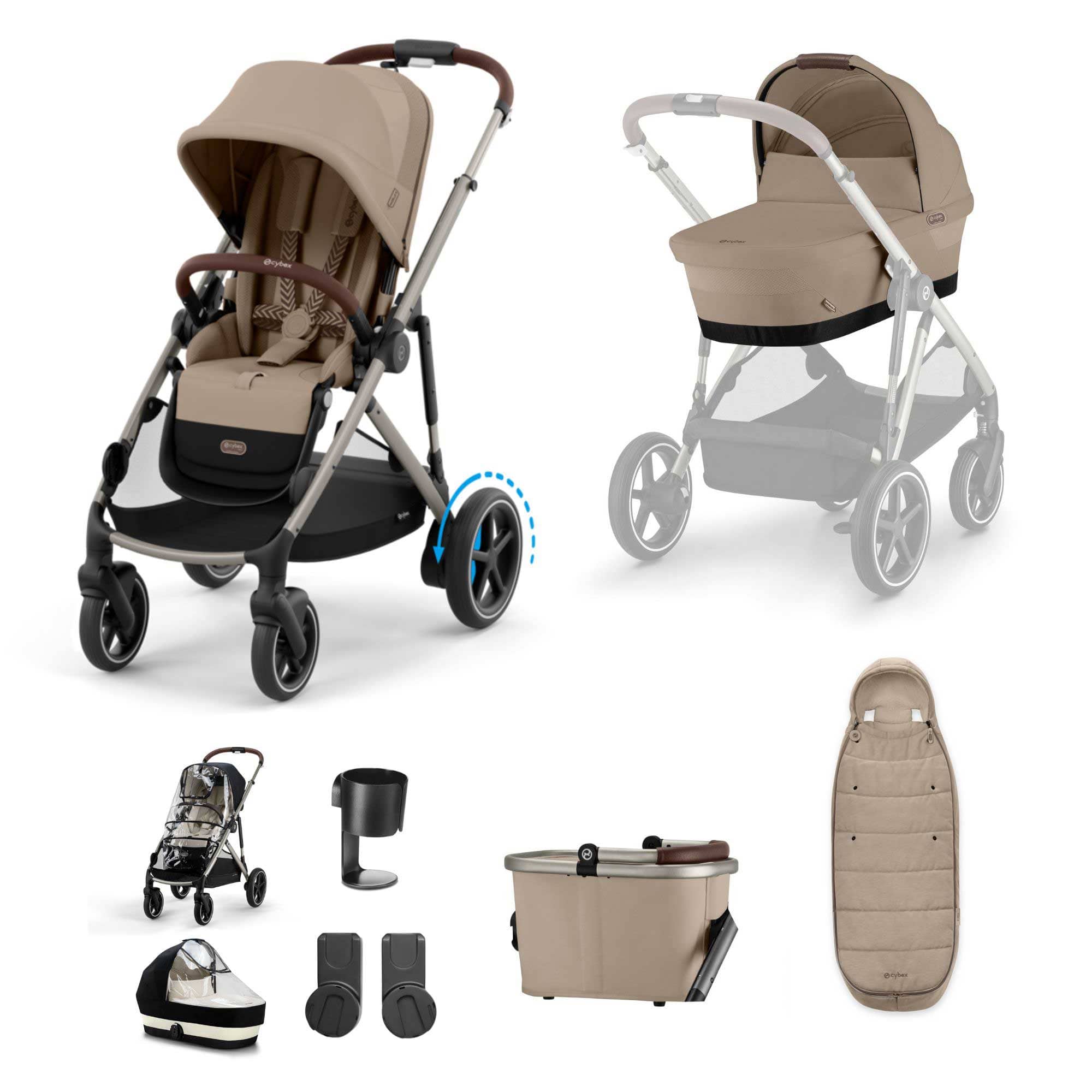 Cybex eGazelle S Essential Bundle in Almond Beige Baby Prams 16339-ALM-BEI 4063846466047