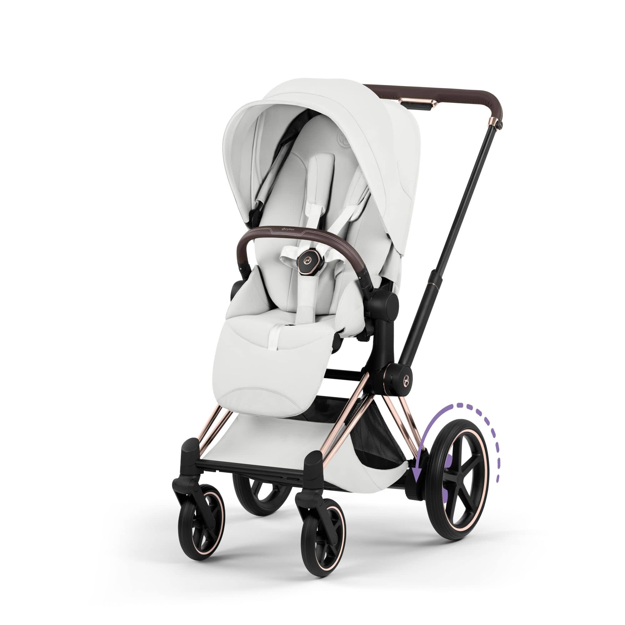 Cybex ePriam Pushchair Set - Style Collection in Off White Baby Prams