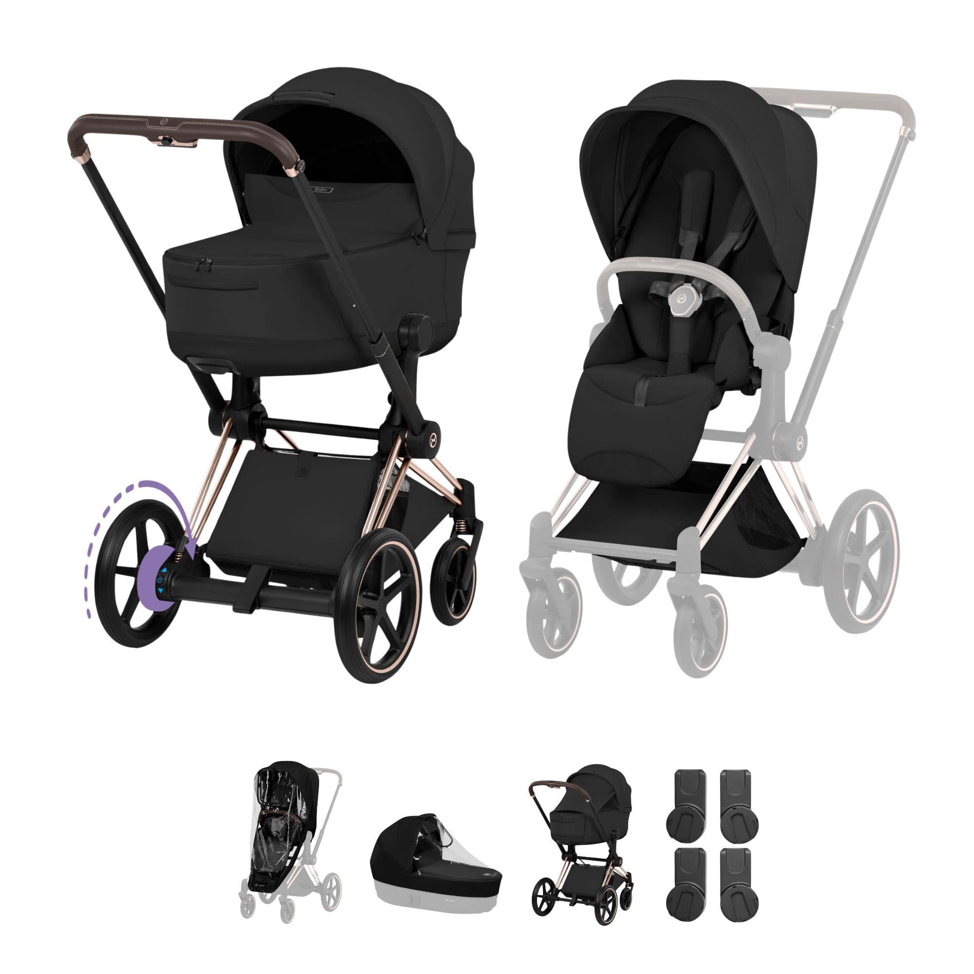 Cybex ePriam Pushchair Set - Style Collection in Sepia Black Baby Prams