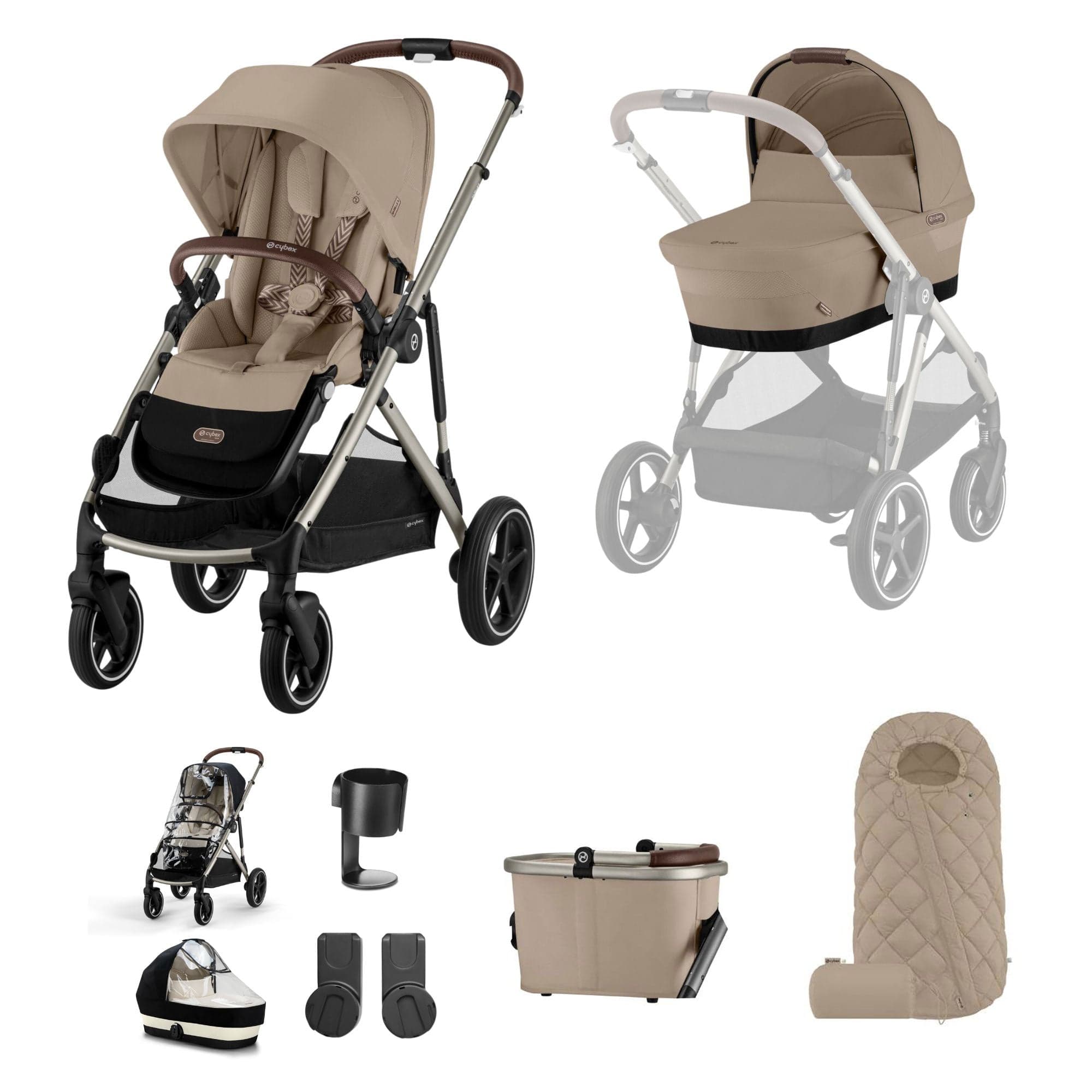 Cybex Gazelle S Essential Bundle in Taupe/Almond Beige Baby Prams 17007-ALM-BEI-1 4063846456451