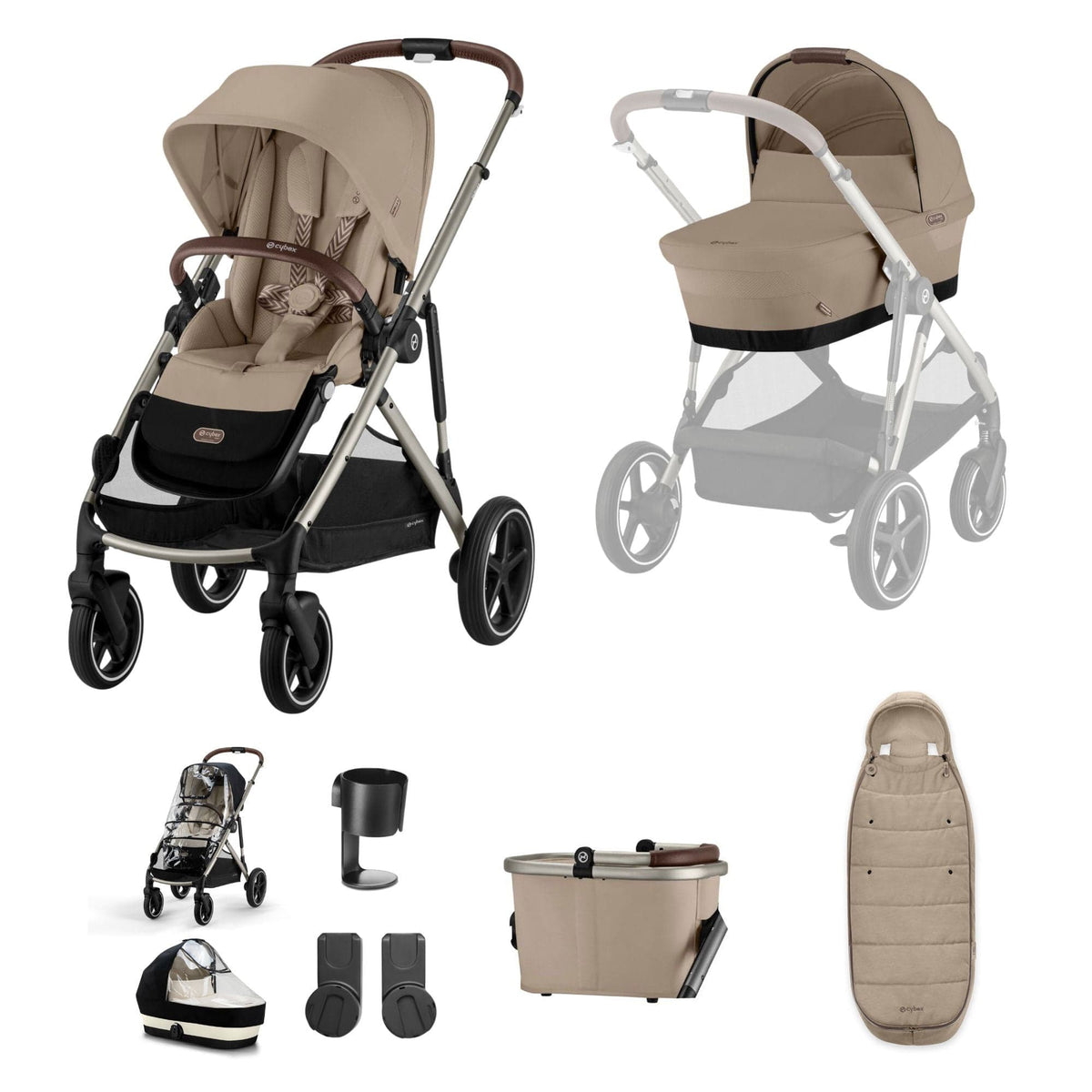 Cybex Gazelle S Essential Bundle in Taupe/Almond Beige Baby Prams 17007-ALM-BEI 4063846456451