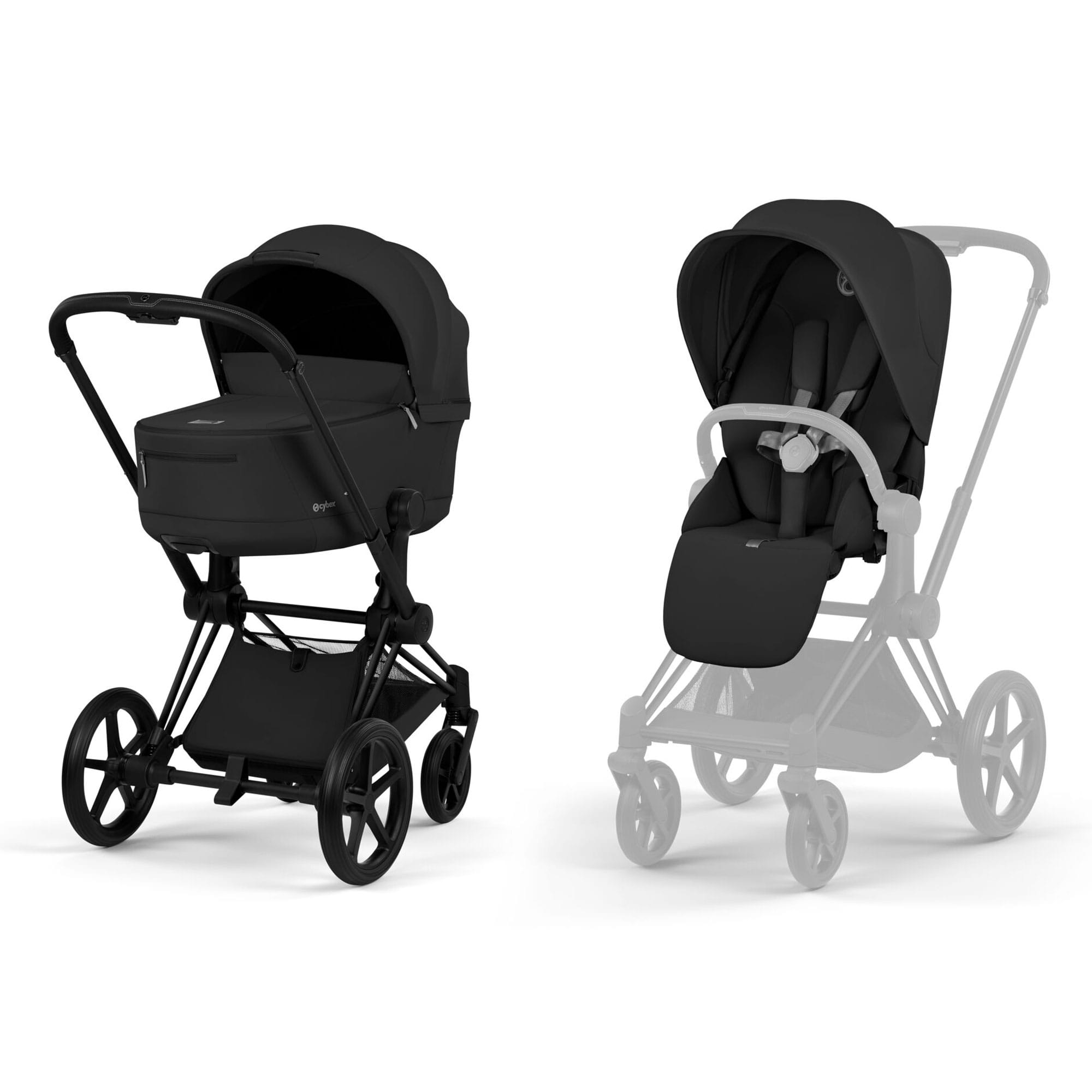 Cybex Priam Pushchair Set - Comfort Collection in Sepia Black Baby Prams 526000011 4063846549238