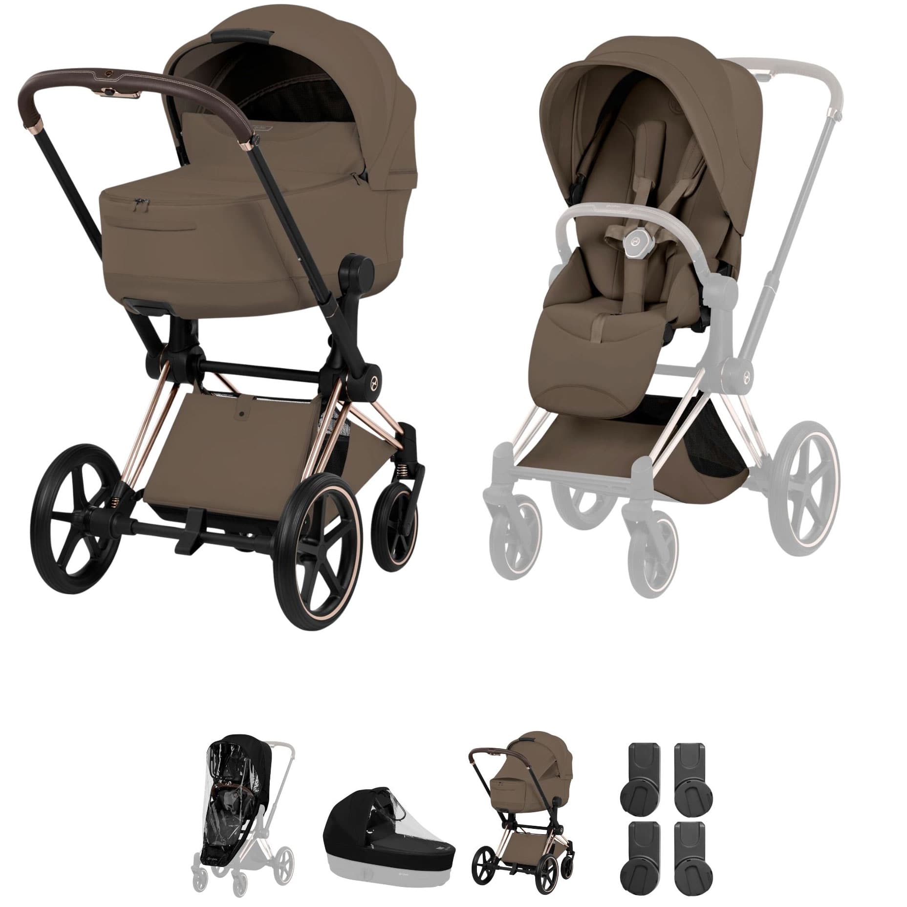 Cybex Priam Pushchair Set - Style Collection in Coconut Brown Baby Prams 21812-RG-BRN 4063846590148