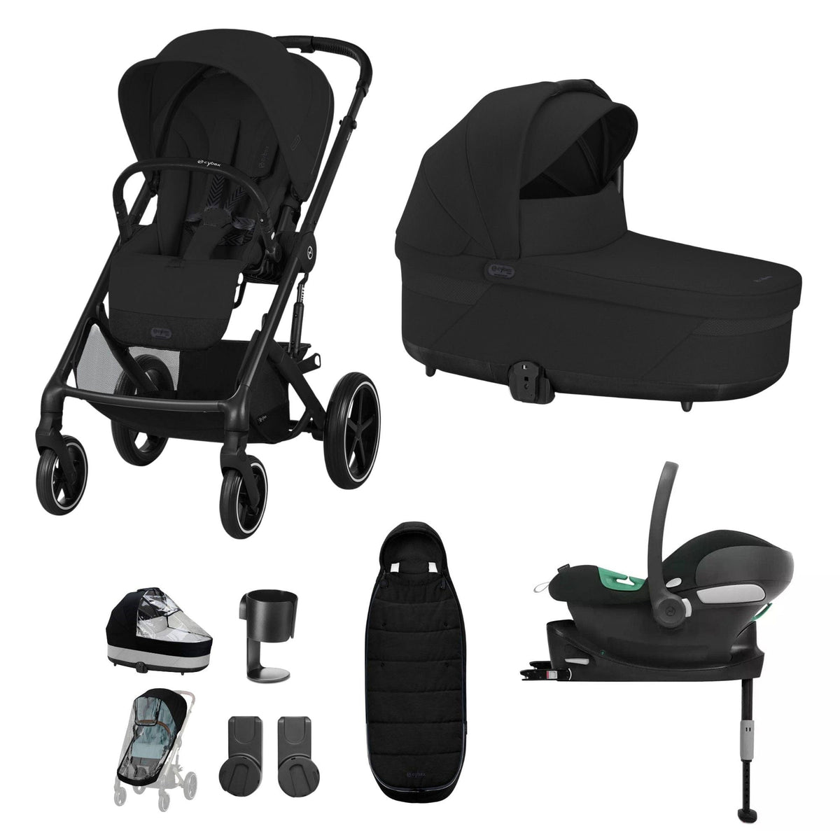 Cybex Balios S Lux Comfort Bundle in Black/Moon Black Travel Systems 14649-BLK-MOO-BLK 4063846317806