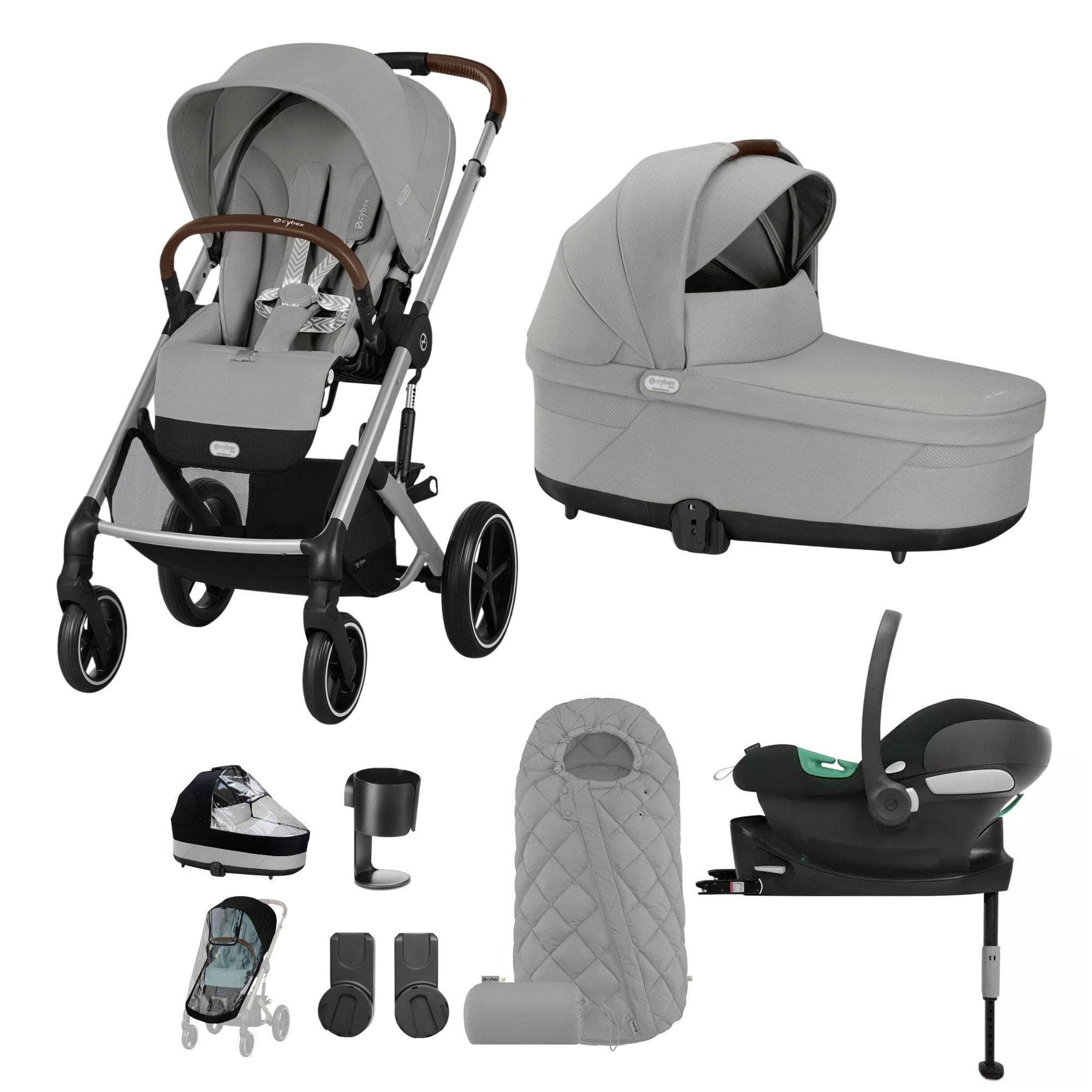 Cybex Balios S Lux Comfort Bundle in Silver/Stone Grey Travel Systems 127456-SLV-LAV-GRY 4063846317967
