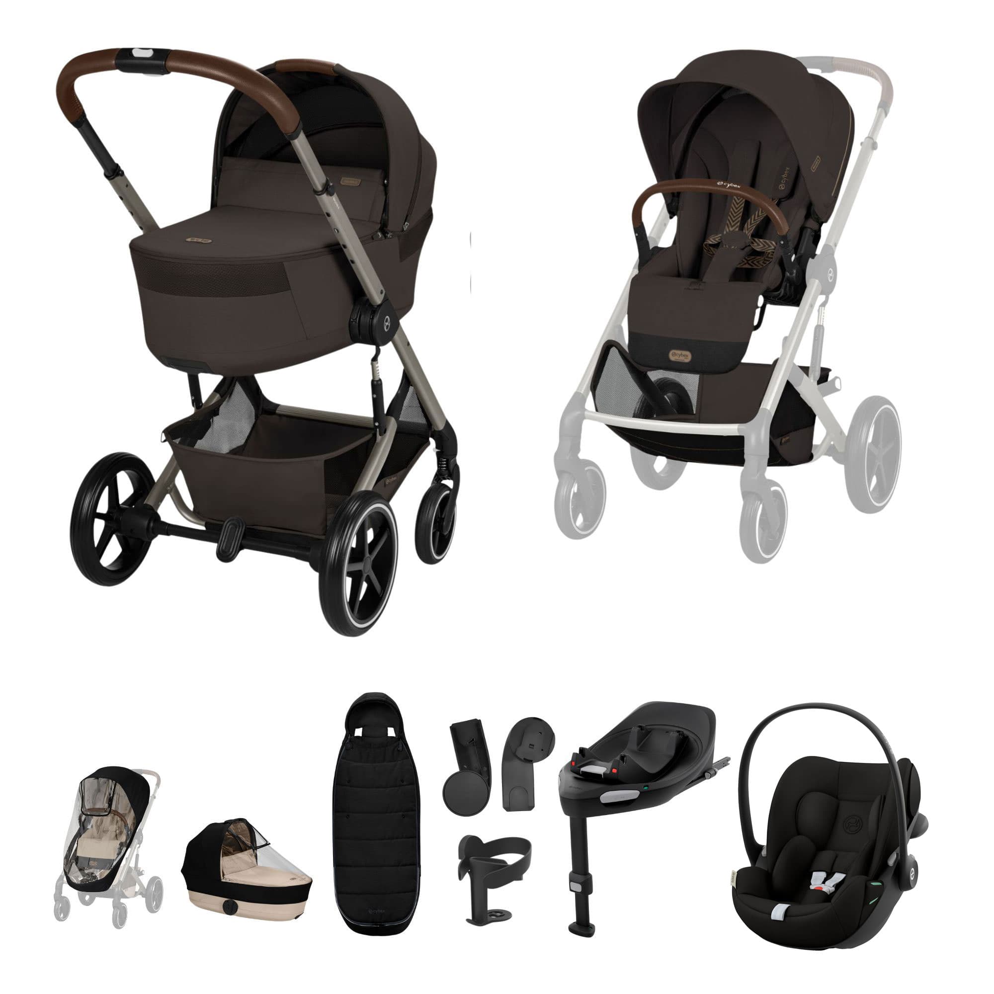 Cybex Balios S Lux Foldable Carrycot Ultimate Travel System in Chocolate Brown Travel Systems 23053-BAL-ULT-CHO-1 4063846591794