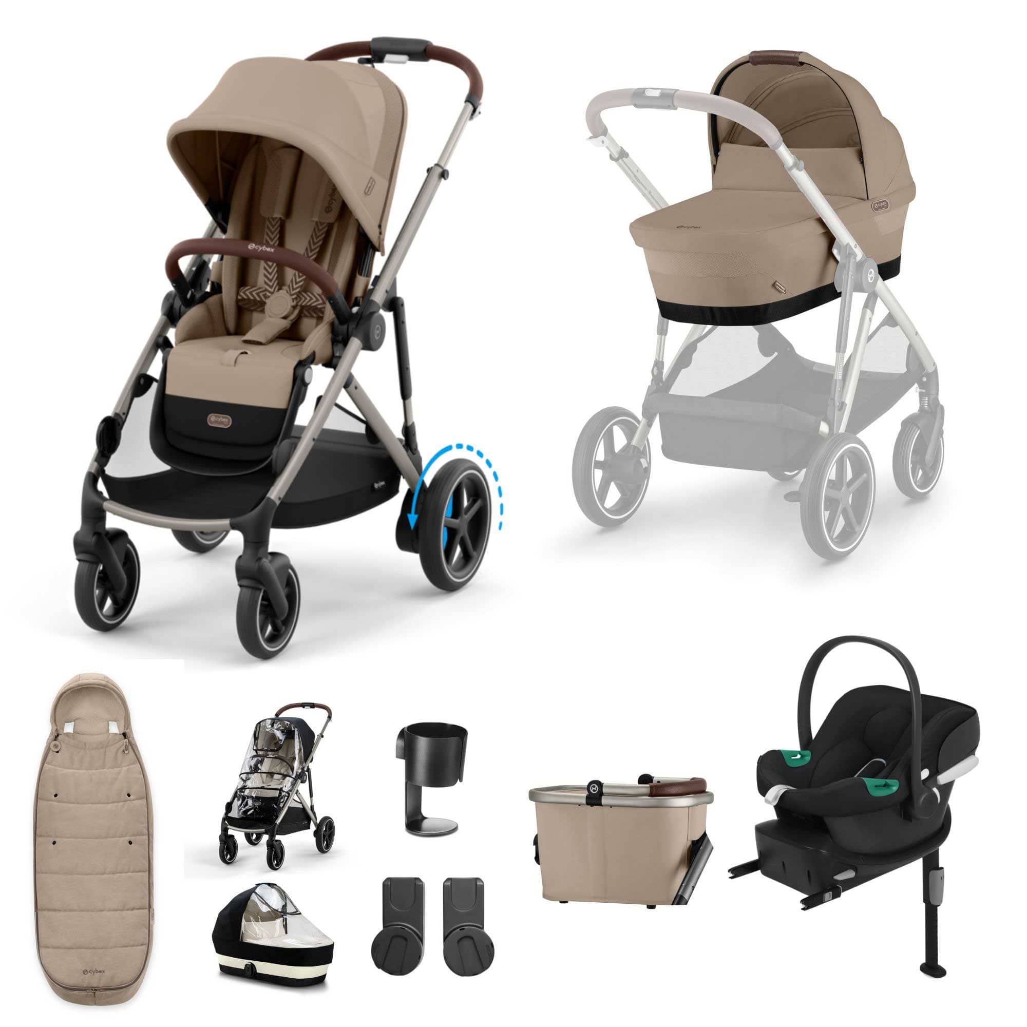 Cybex eGazelle S Comfort Bundle in Almond Beige Travel Systems 16349-ALM-BEI 4063846466047