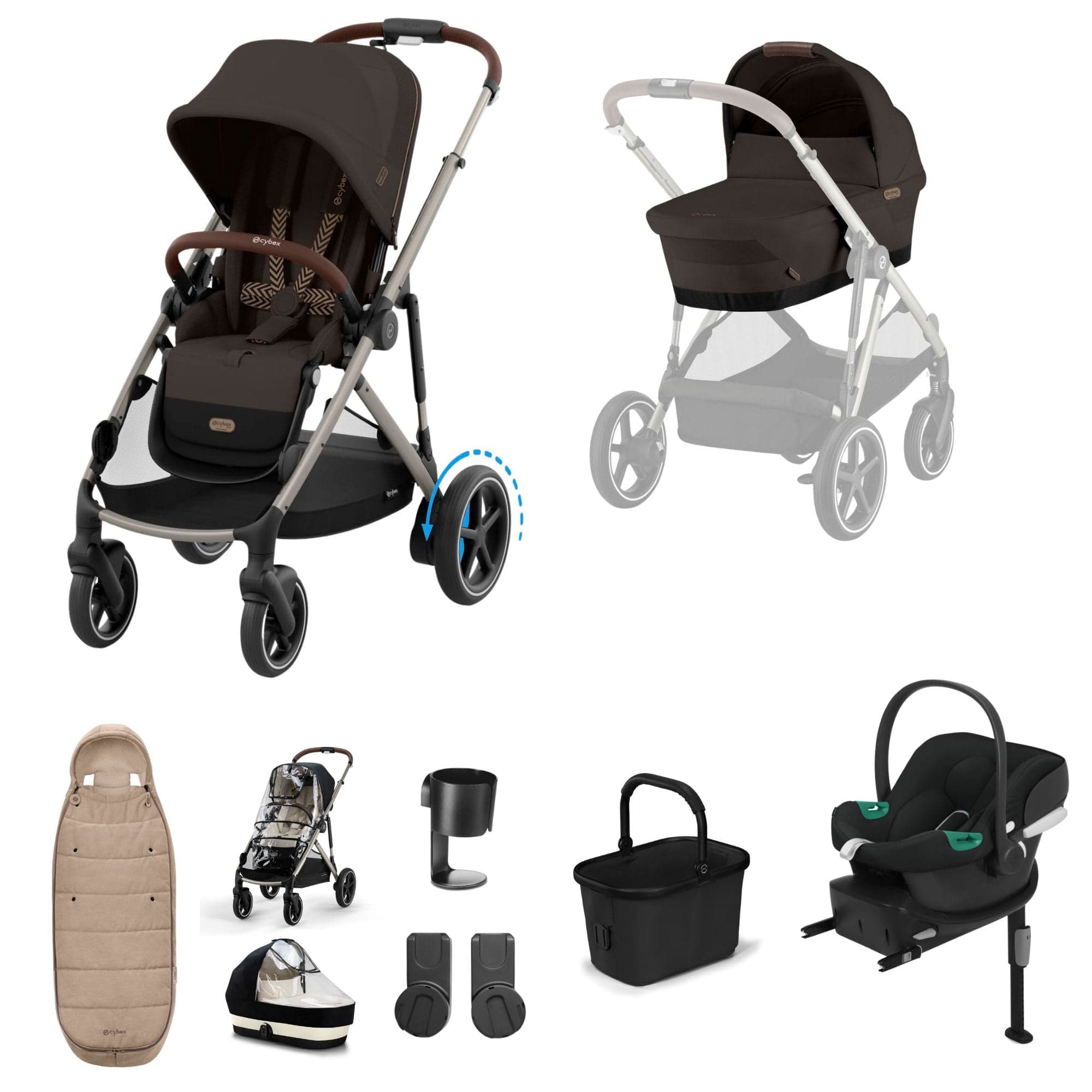 Cybex eGazelle S Comfort Bundle in Chocolate Brown Travel Systems