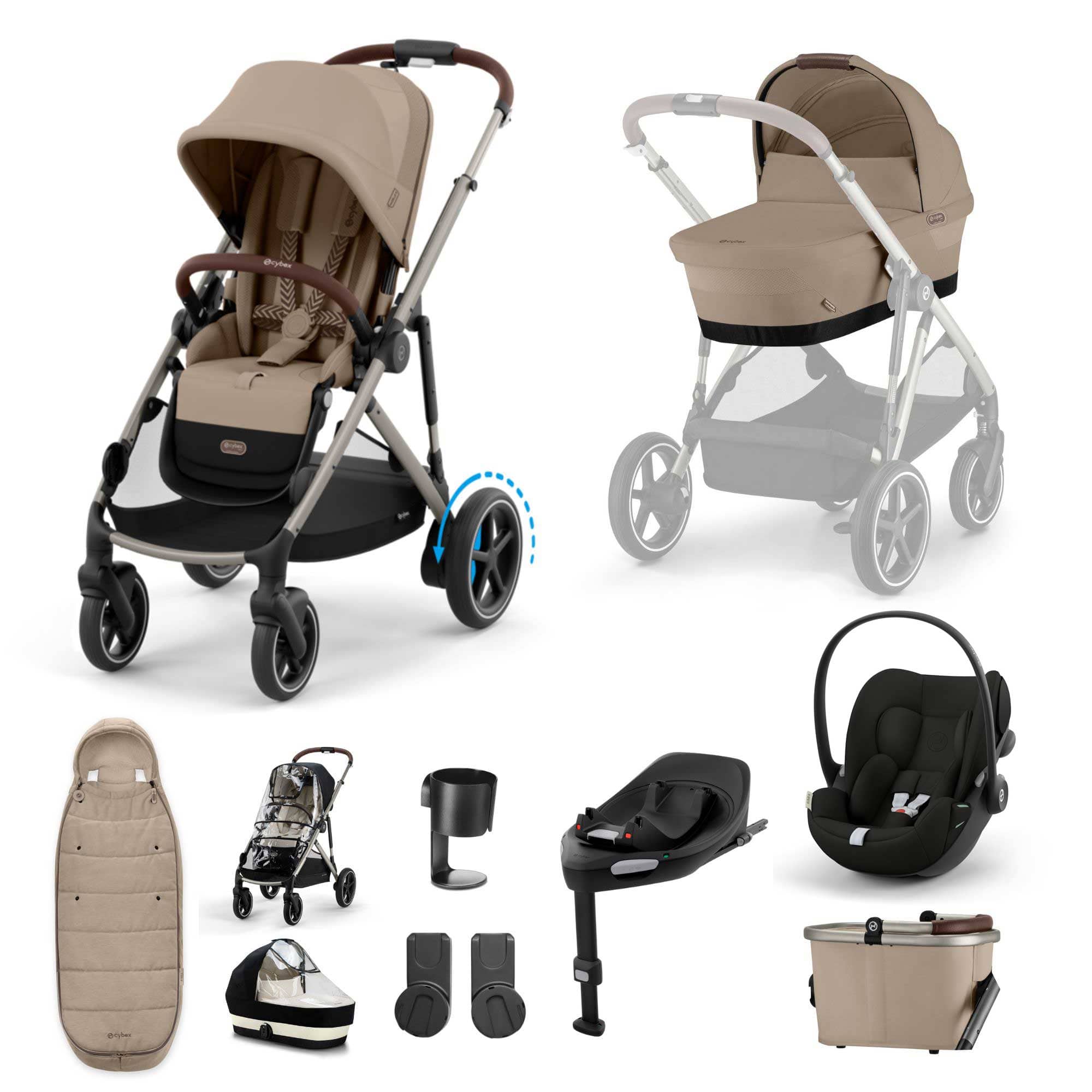 Cybex eGazelle S Luxury Bundle in Almond Beige Travel Systems 15650-ALM-BEI 4063846466047