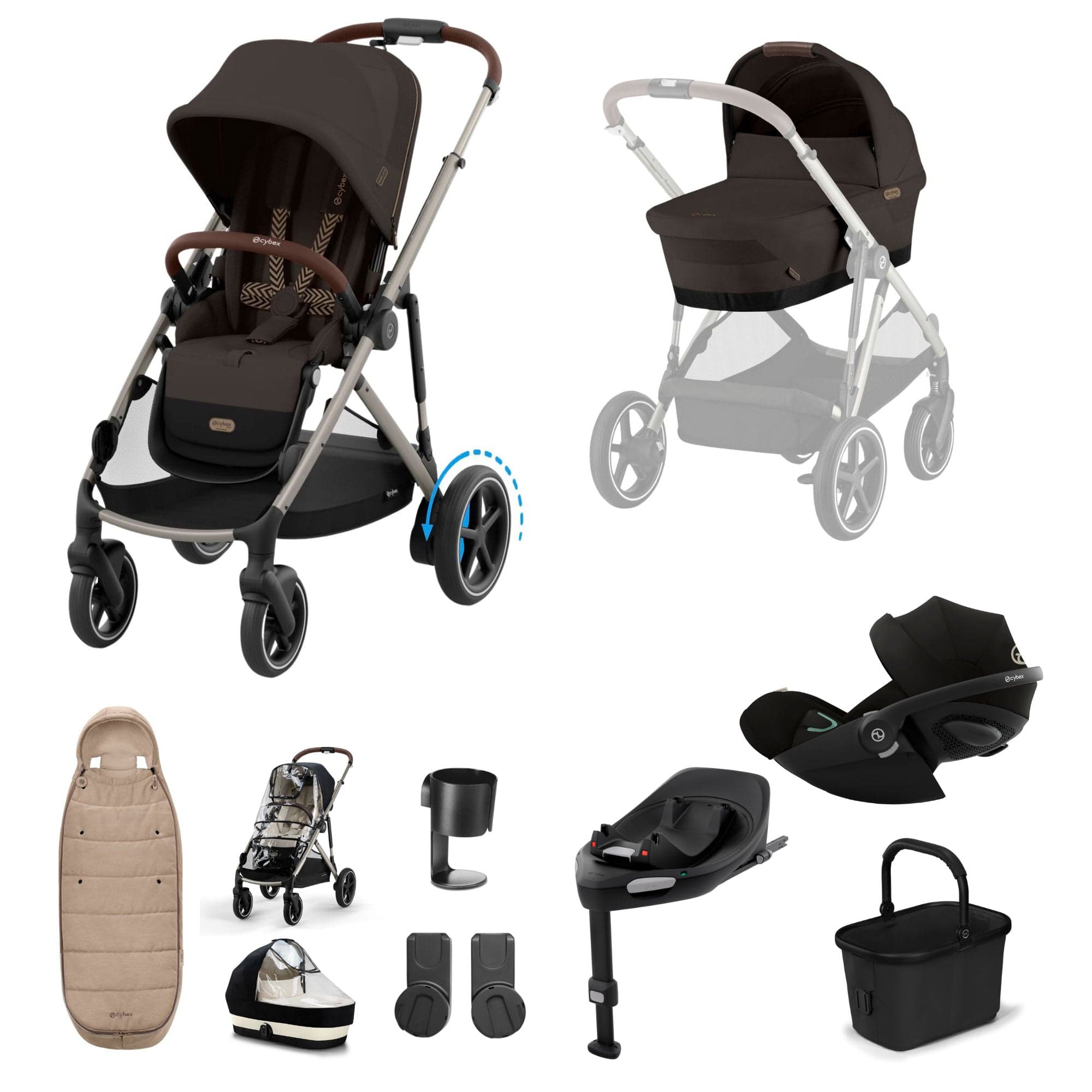 Cybex eGazelle S Luxury Bundle in Chocolate Brown Travel Systems 19551-eGAZ-LUX-G-CHB-2