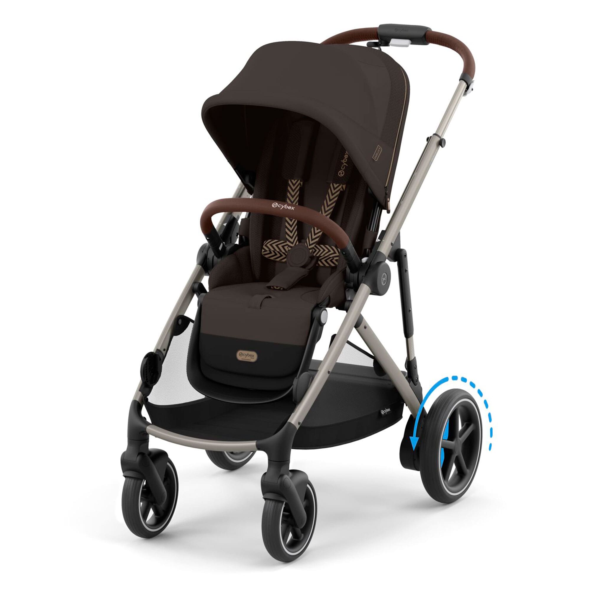 Cybex eGazelle S Twin Comfort Pushchair Bundle in Chocolate Brown Travel Systems