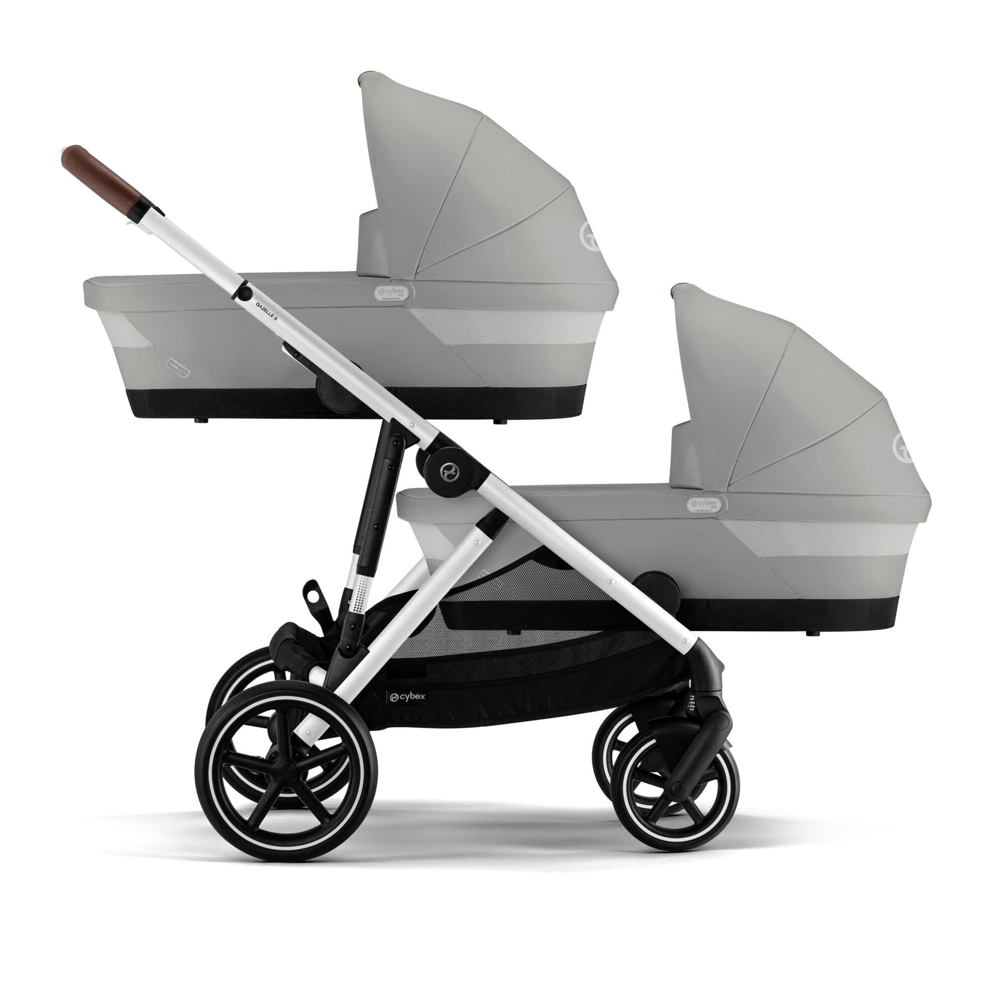 Cybex eGazelle S Twin Luxury Pushchair Bundle in Stone Grey Travel Systems