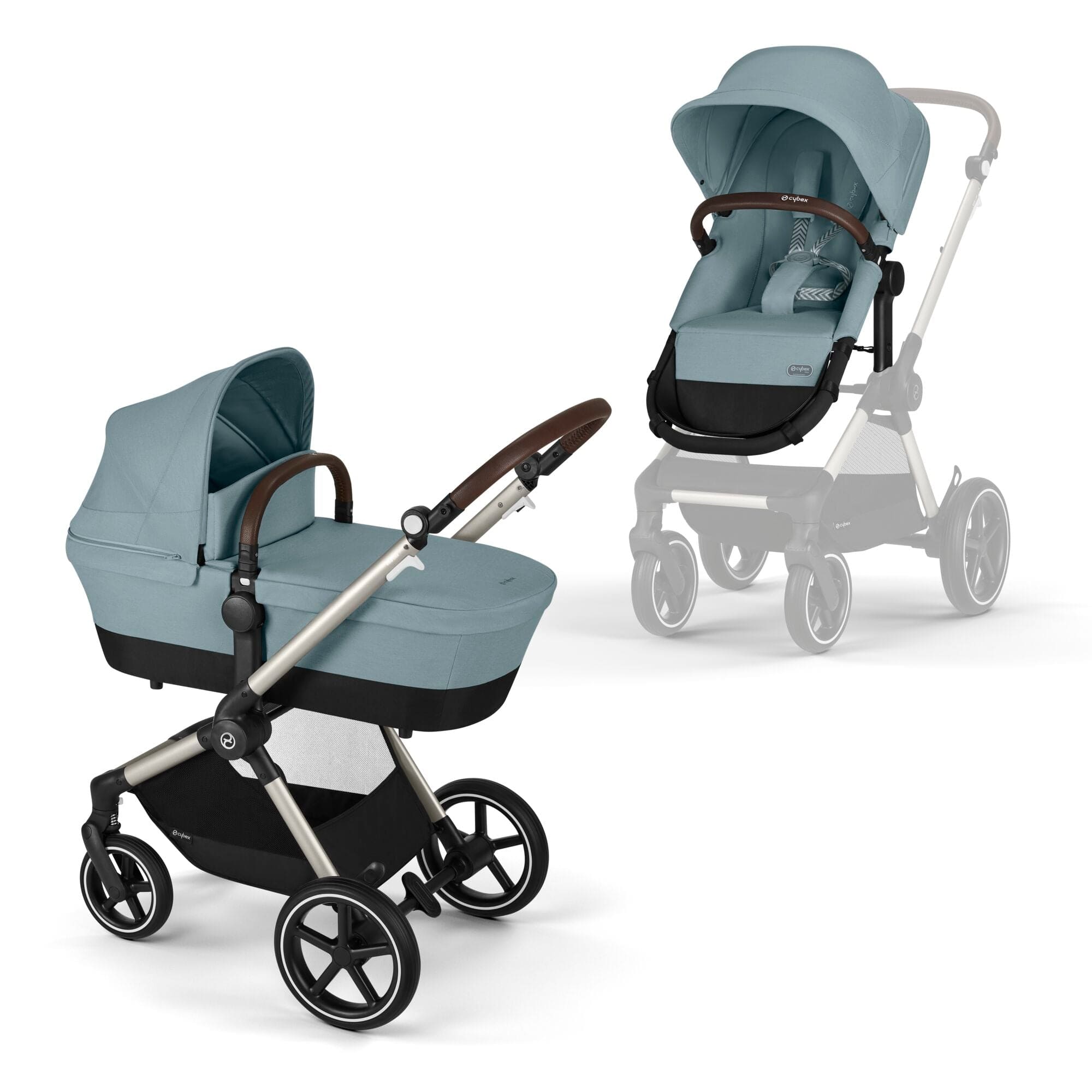 Cybex Eos Lux Comfort 9 Piece Bundle in Sky Blue Travel Systems 14532-TPE-SKY-BLU 4063846368150