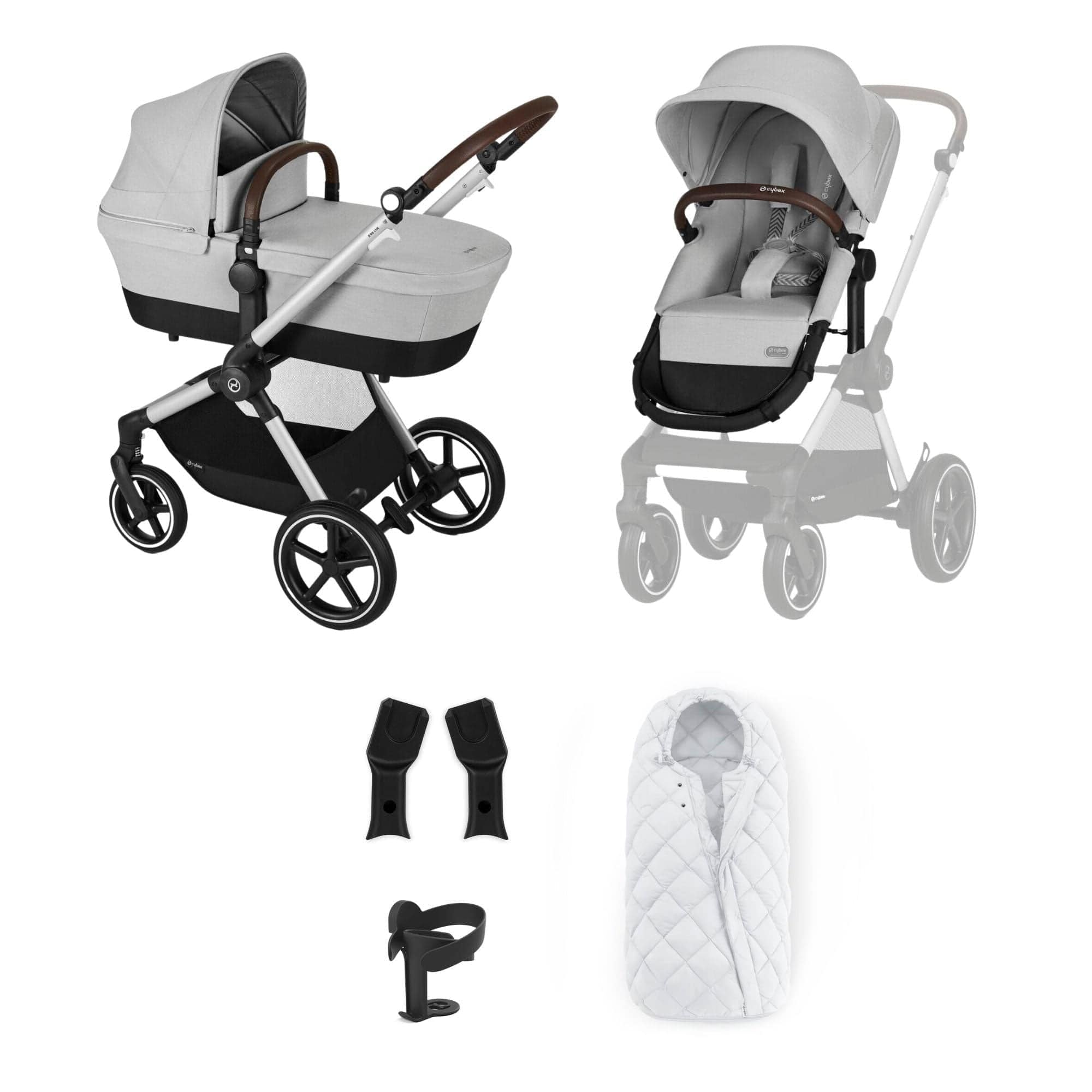Cybex Eos Lux Essential 7 Piece Bundle in Lava Grey Travel Systems 14525-SLV-LAV-GRY 4063846368563